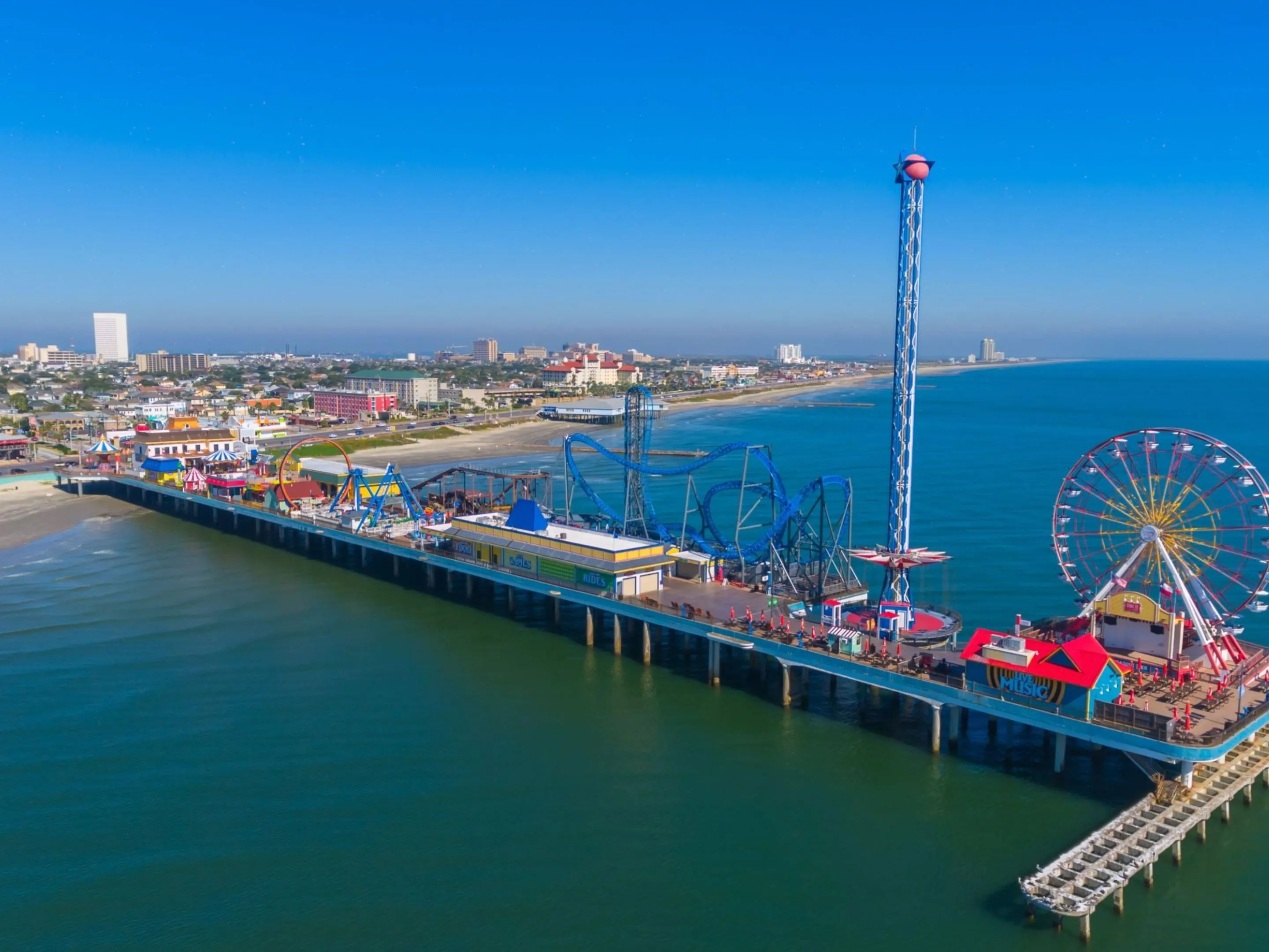 Bird's-eye view of Galveston pier