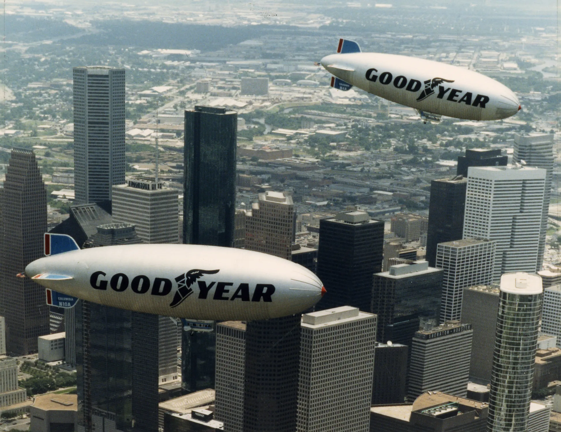 Goodyear airship over Houston in 1986