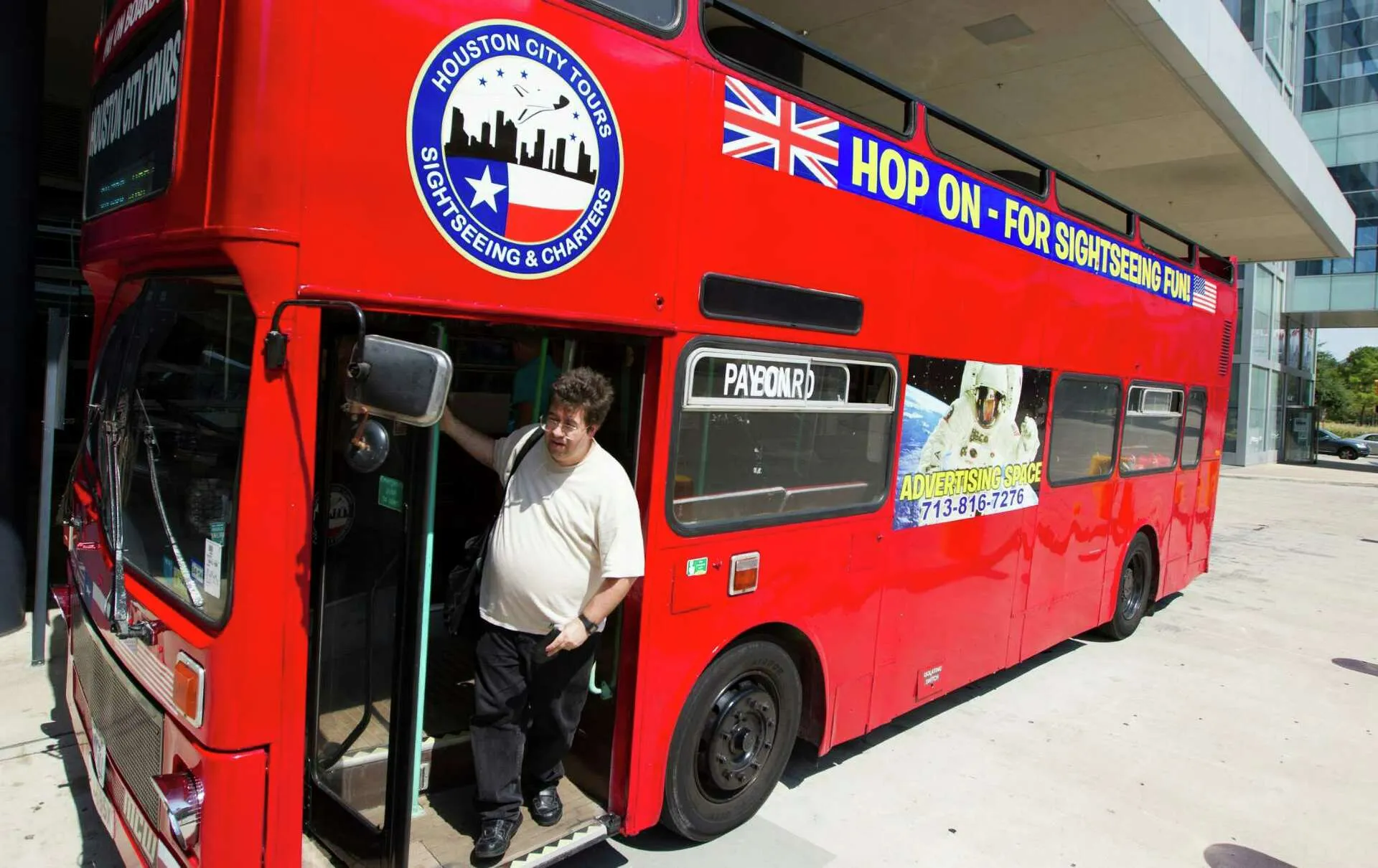 Houston hop-on hop-off double-decker sightseeing bus