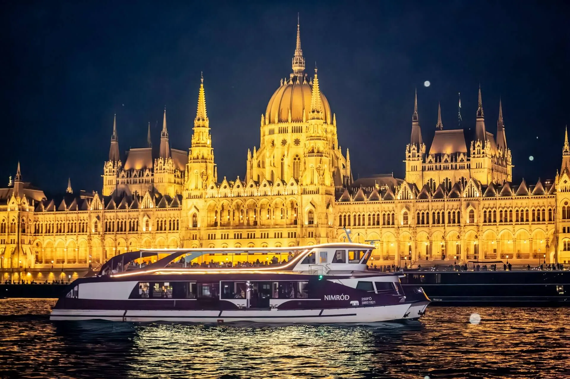 Budapest Parliament illuminated at night
