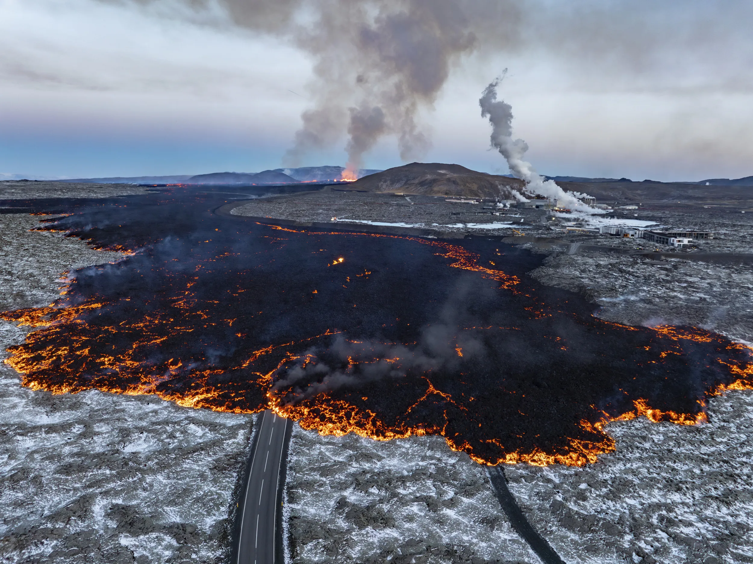 Lava river near Blue Lagoon