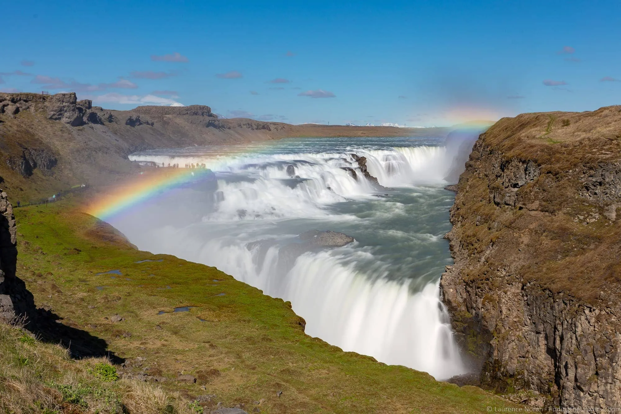 Rainbow over Iceland waterfalls