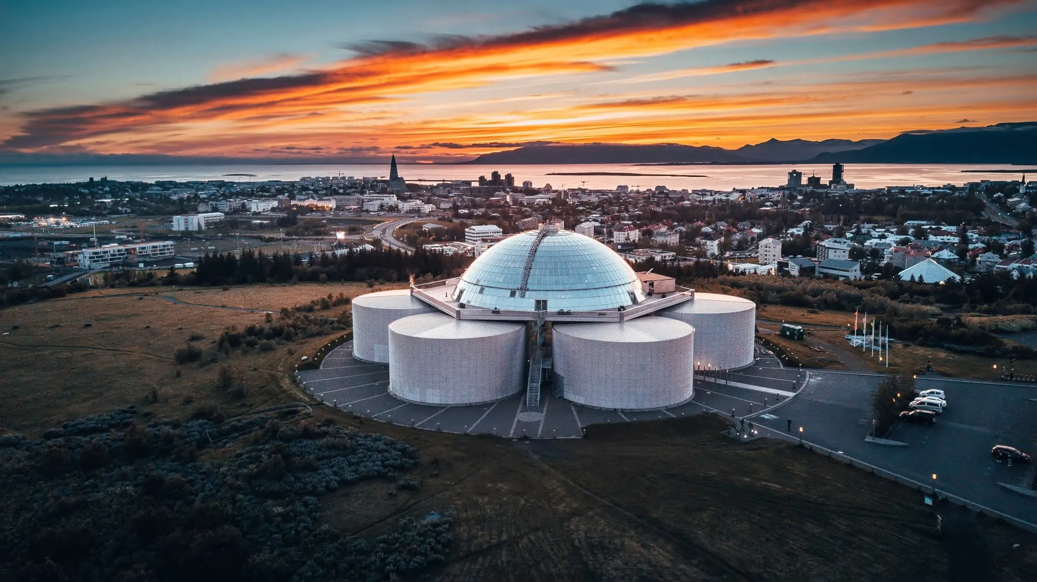 Aerial panorama of Icelandic coastline