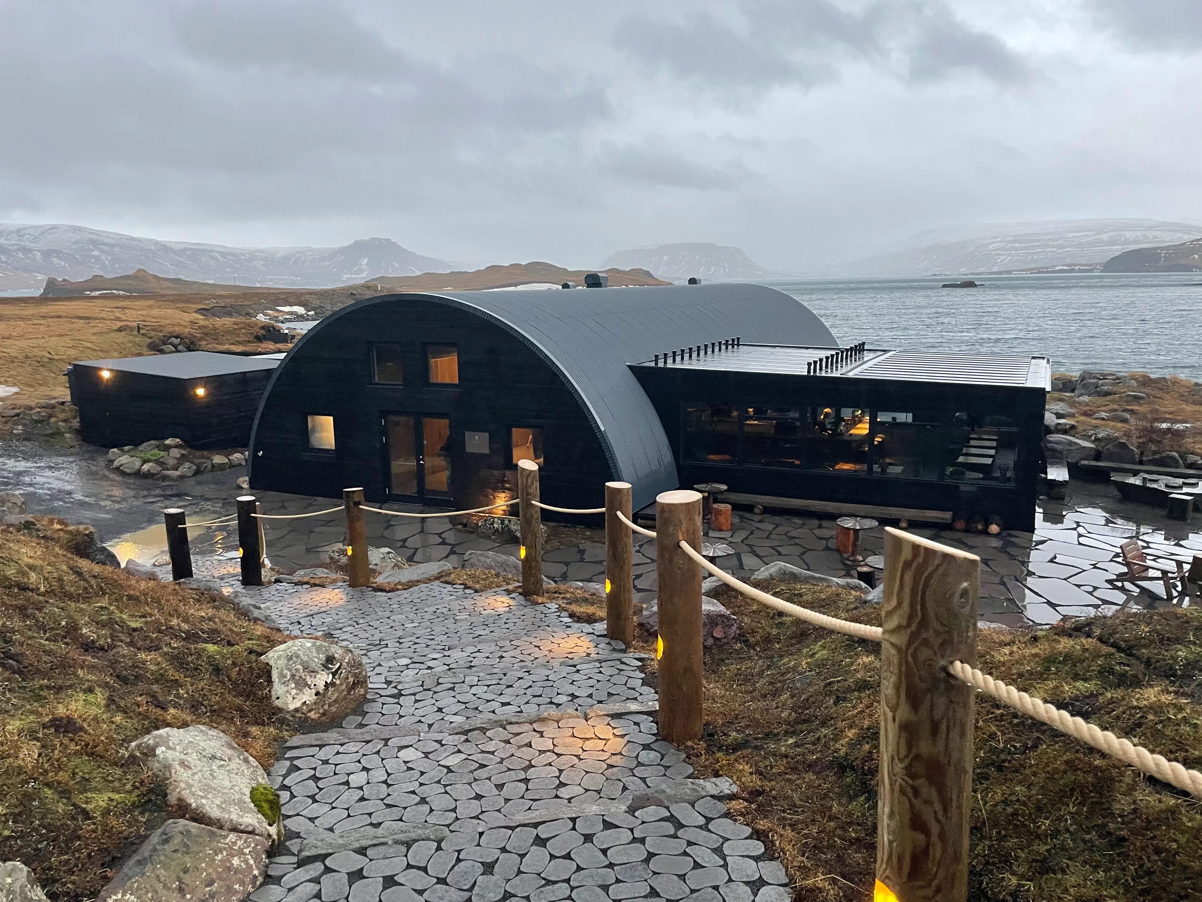 Main entry and changing area at Hvammsvik facility