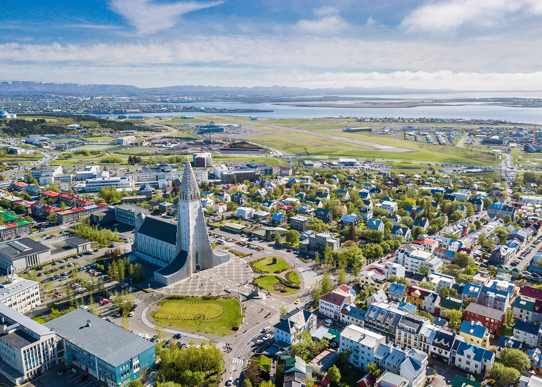 Reykjavík aerial panorama