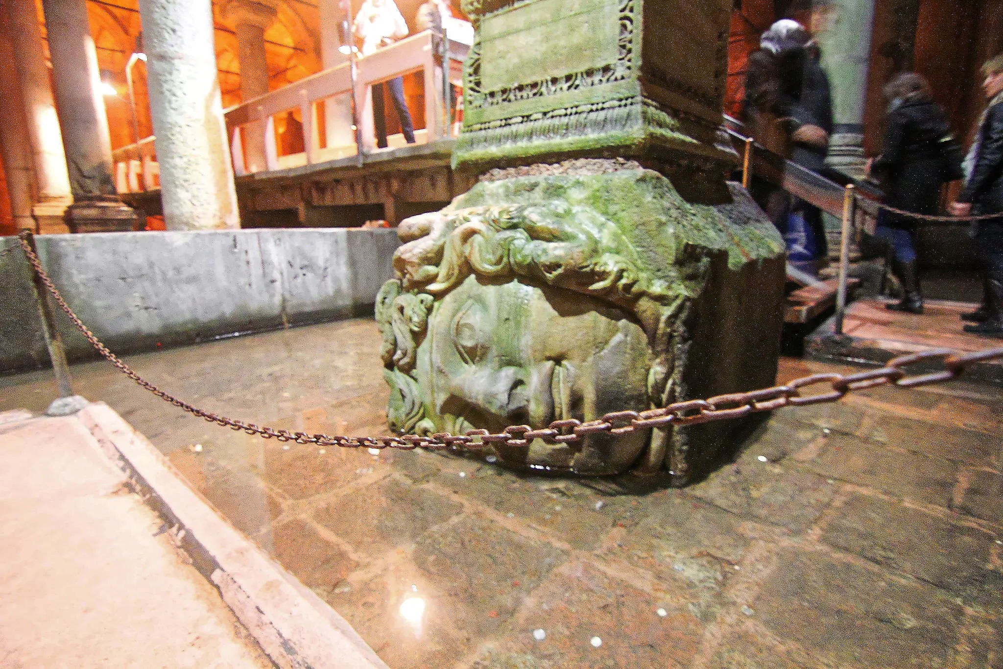 Medusa head column base, front view