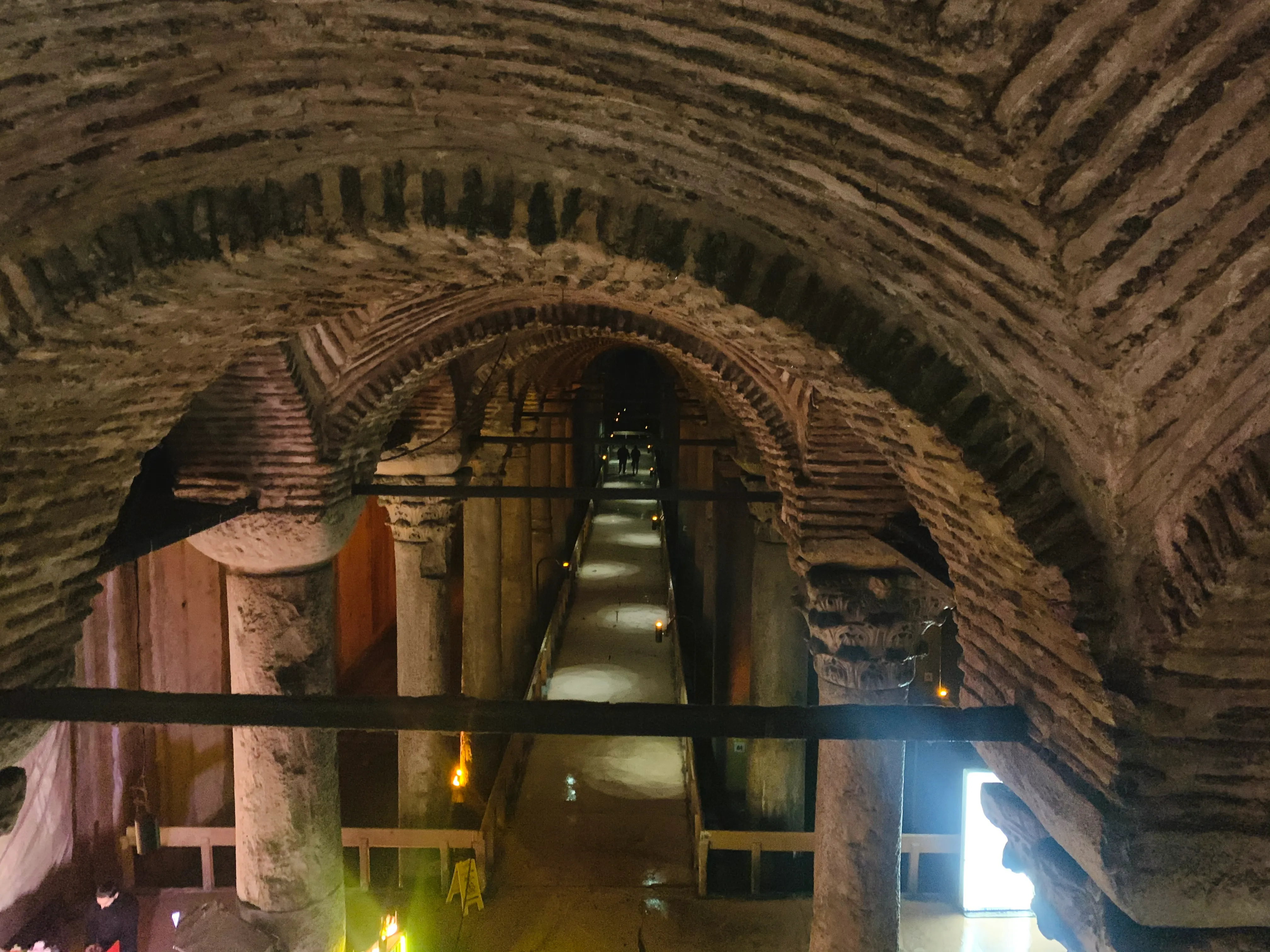 Brick arches inside the cistern