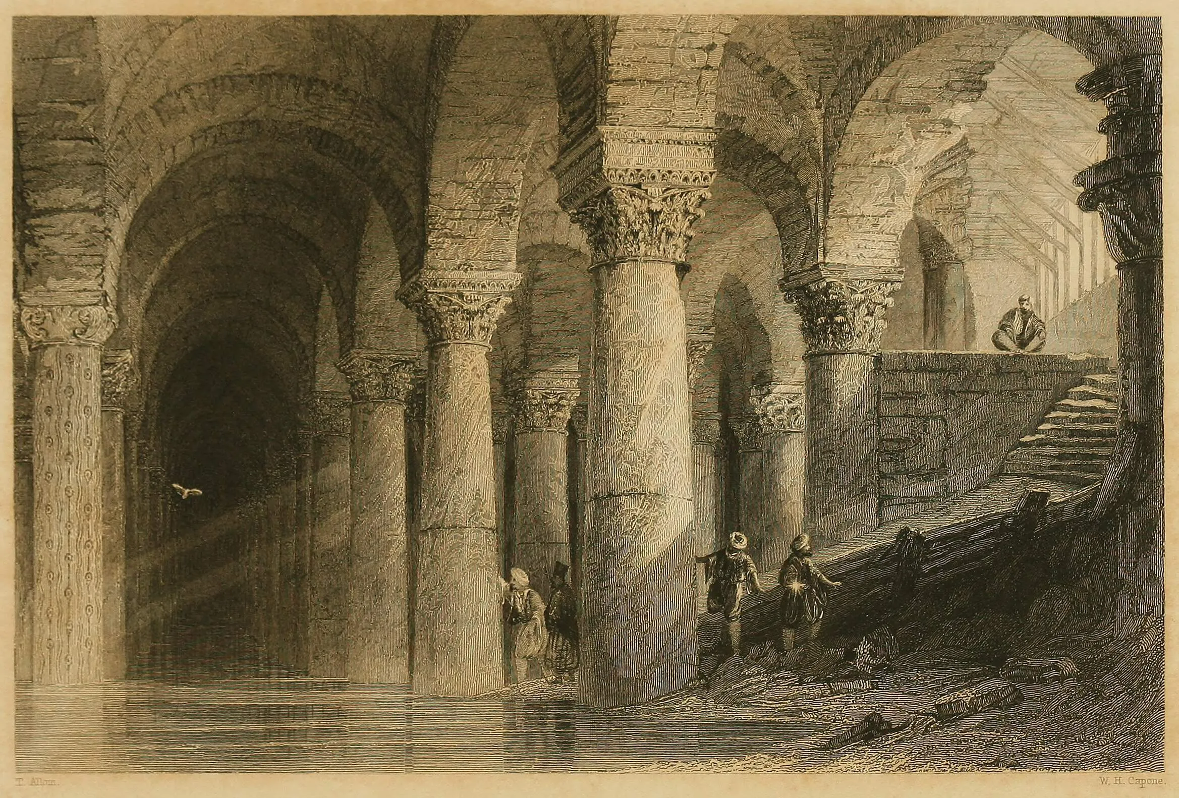Historic miniature depiction of the cistern