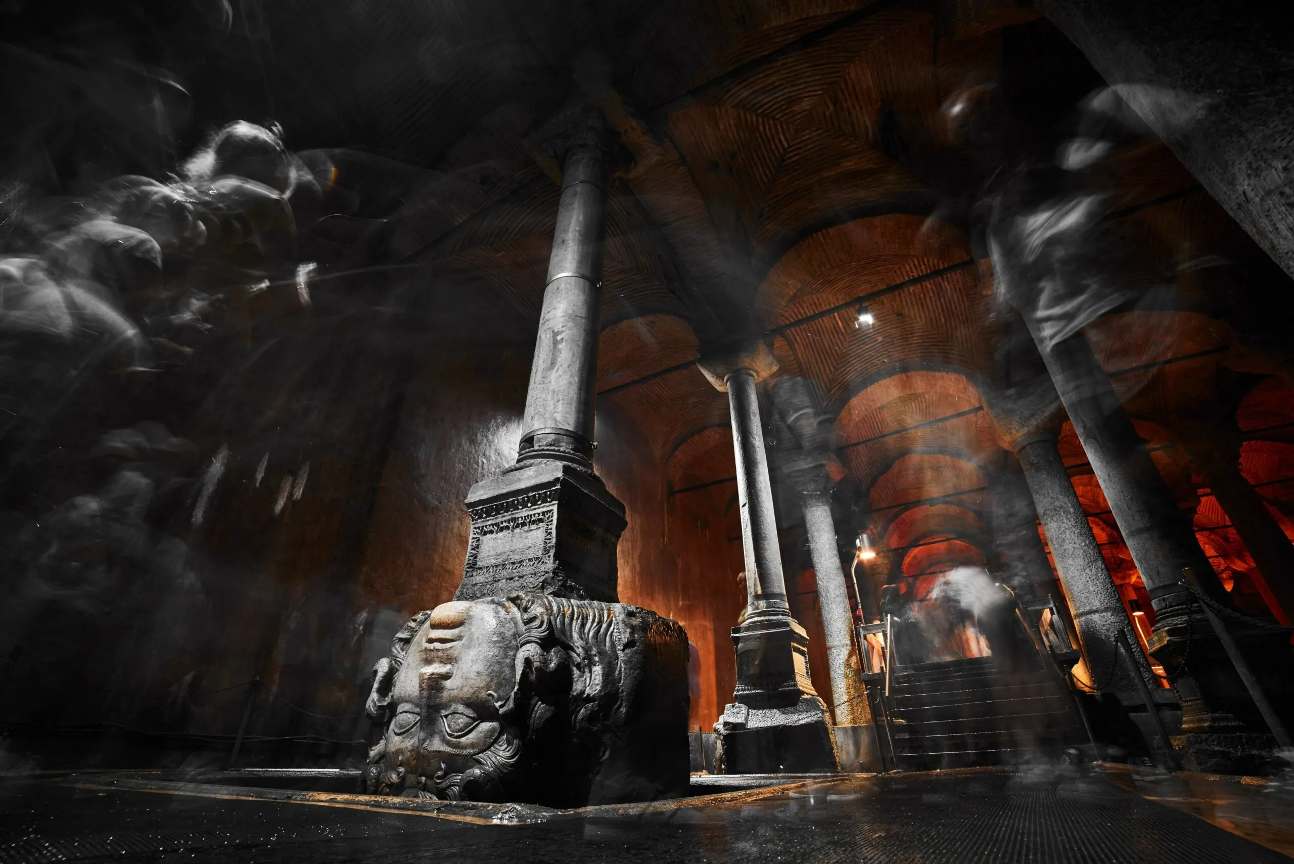 Upside Medusa head column base