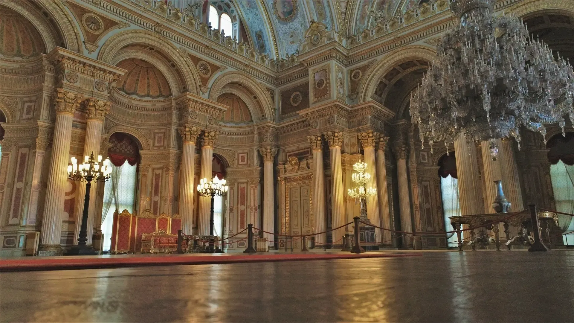 Grand ceremonial hall inside Dolmabahce Palace