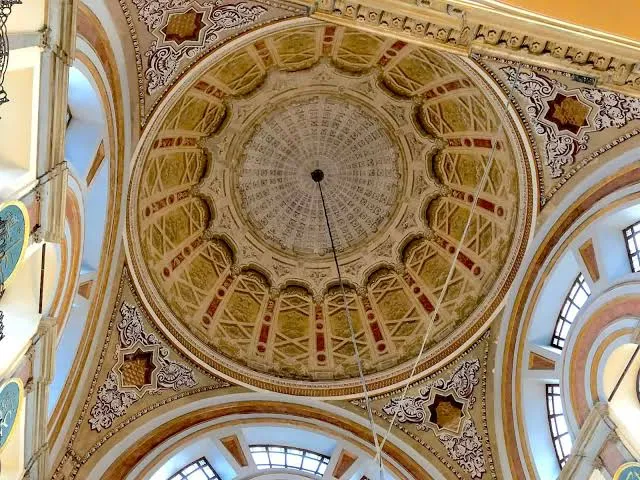 Decorative dome ceiling inside Dolmabahce Palace
