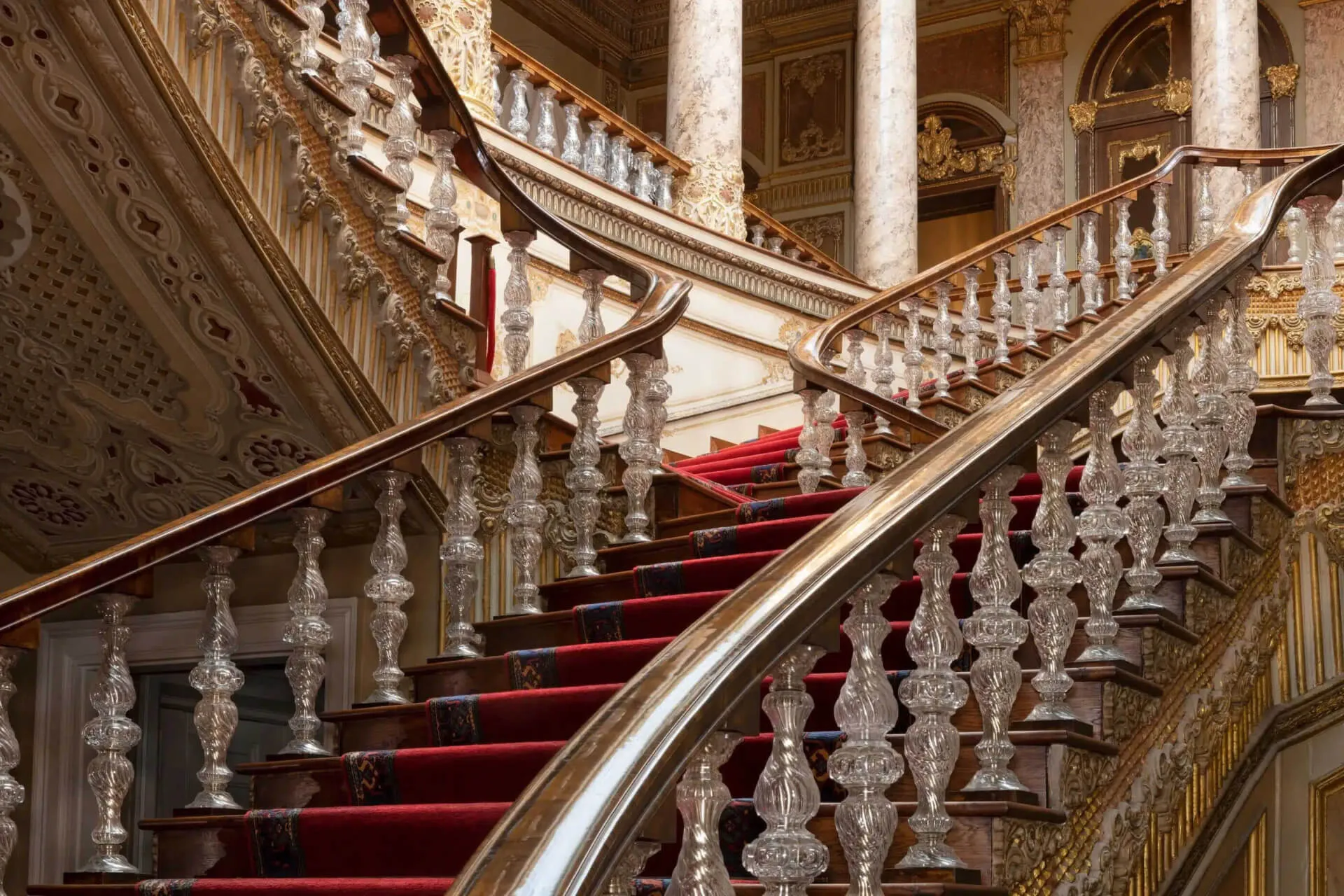 Monumental staircase in Dolmabahce Palace