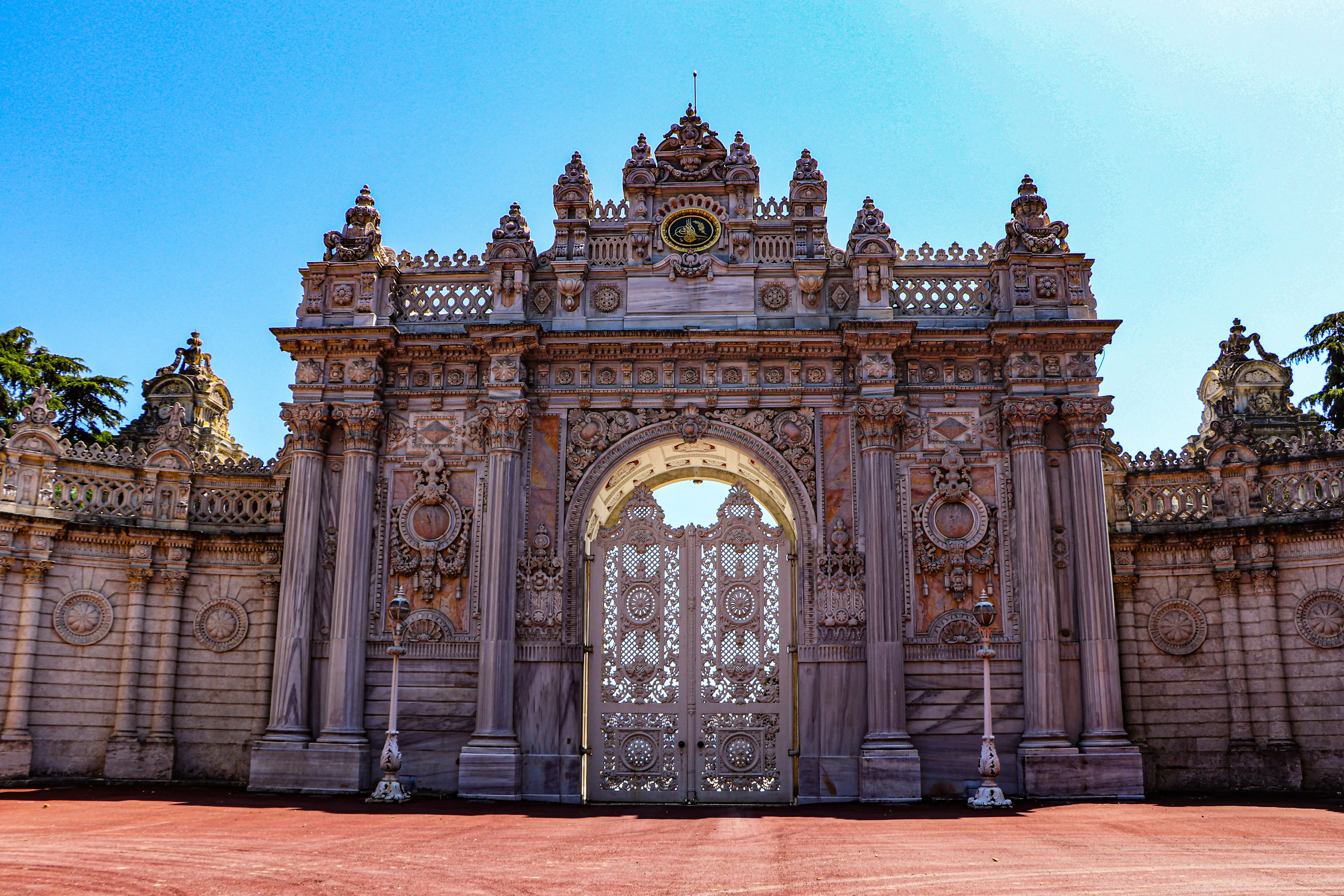 Detailed facade of Dolmabahce Sultan's Gate