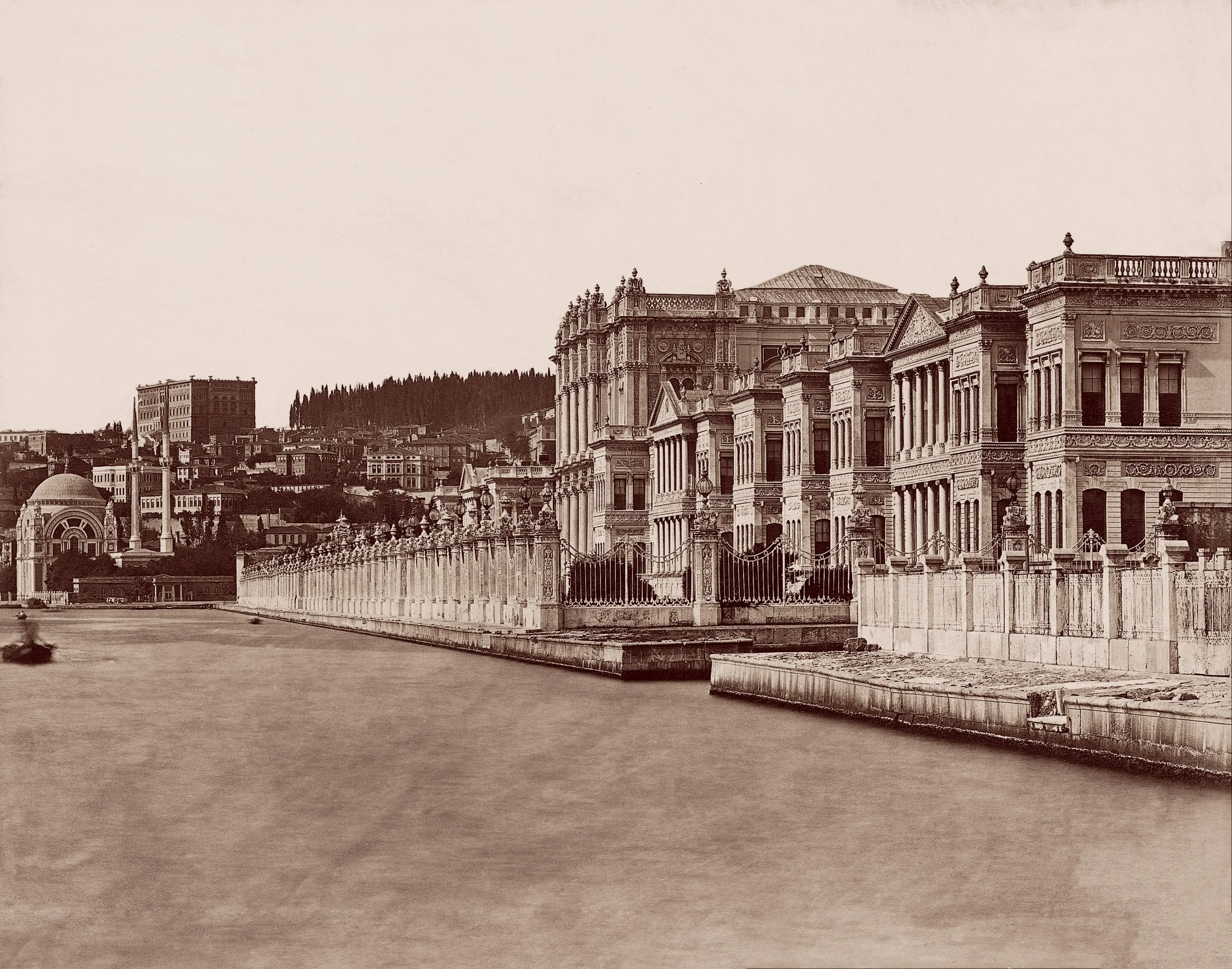 Dolmabahce Palace seen from the water in the 1880s