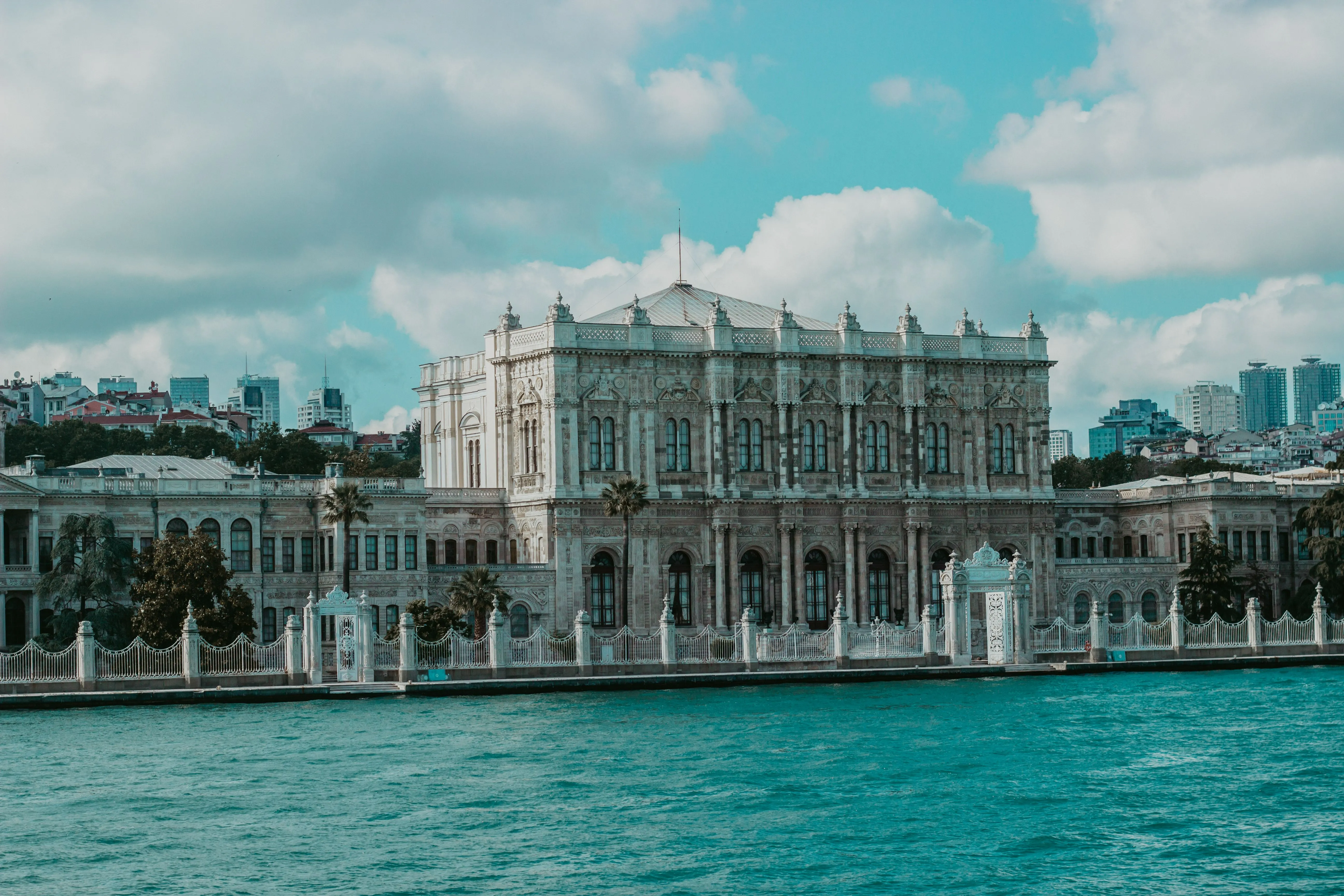 Dolmabahce Palace waterfront view in the 1980s