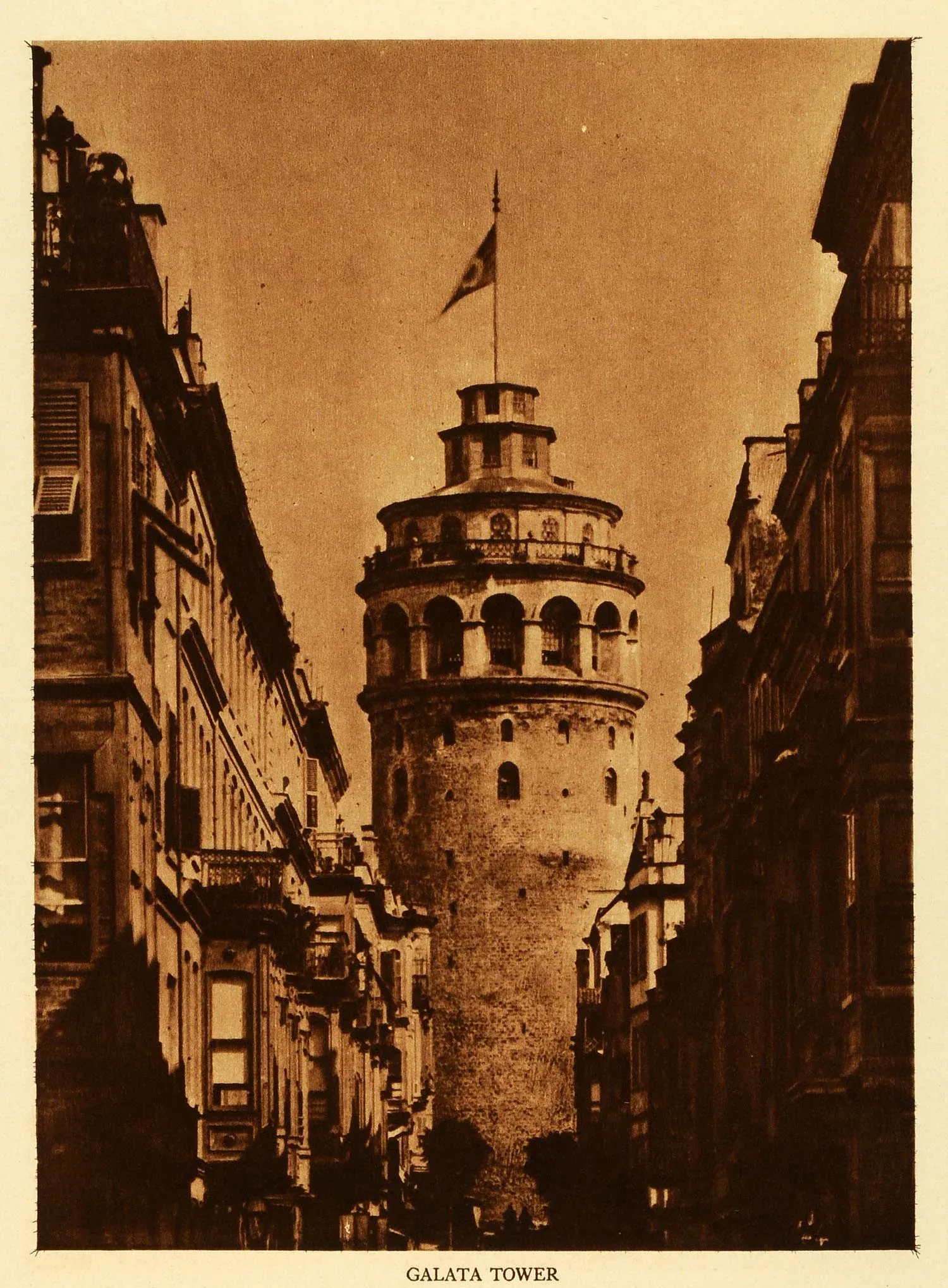 Historic 1923 photo of Galata Tower
