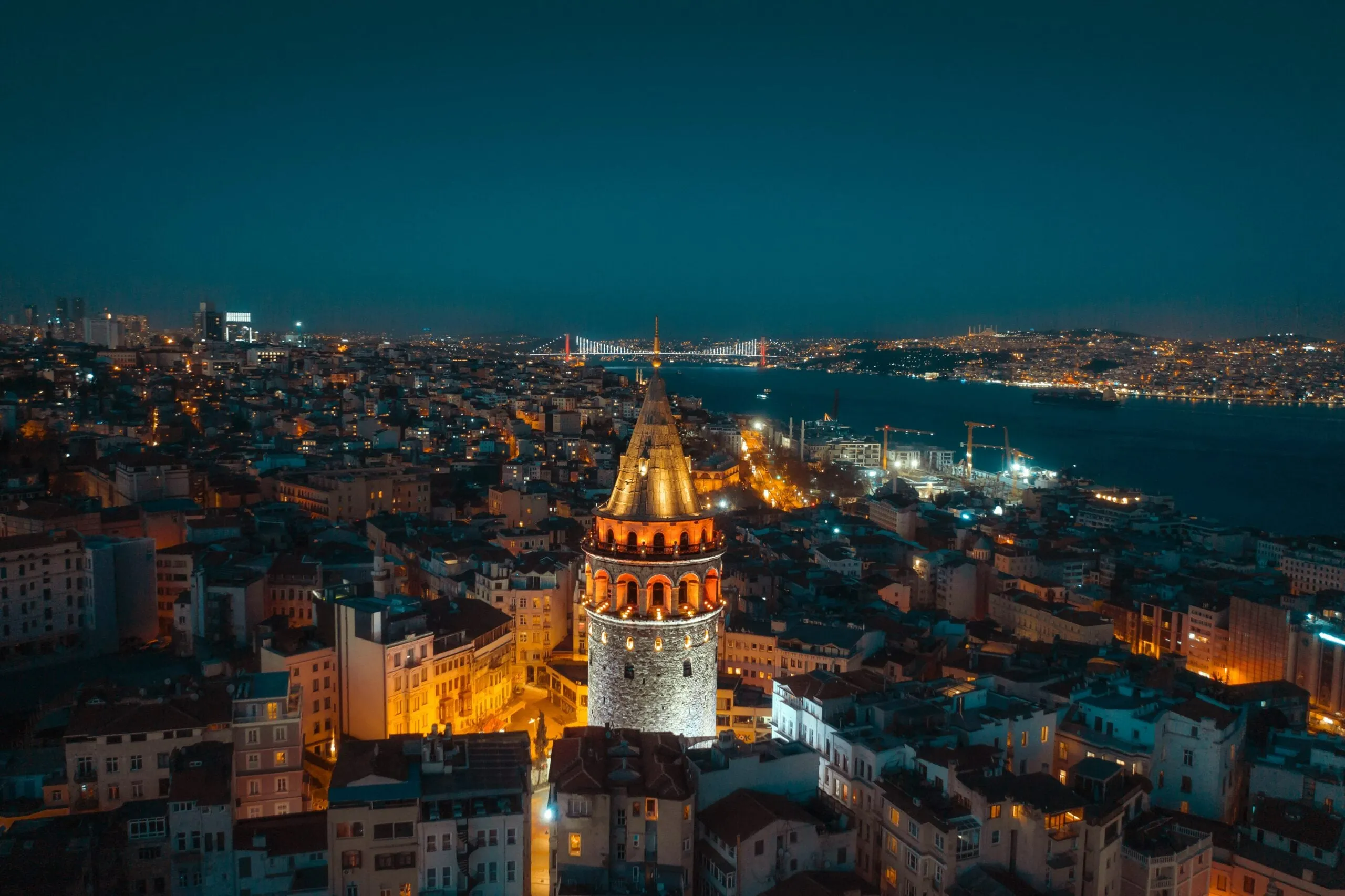 Galata Tower with Bosphorus view
