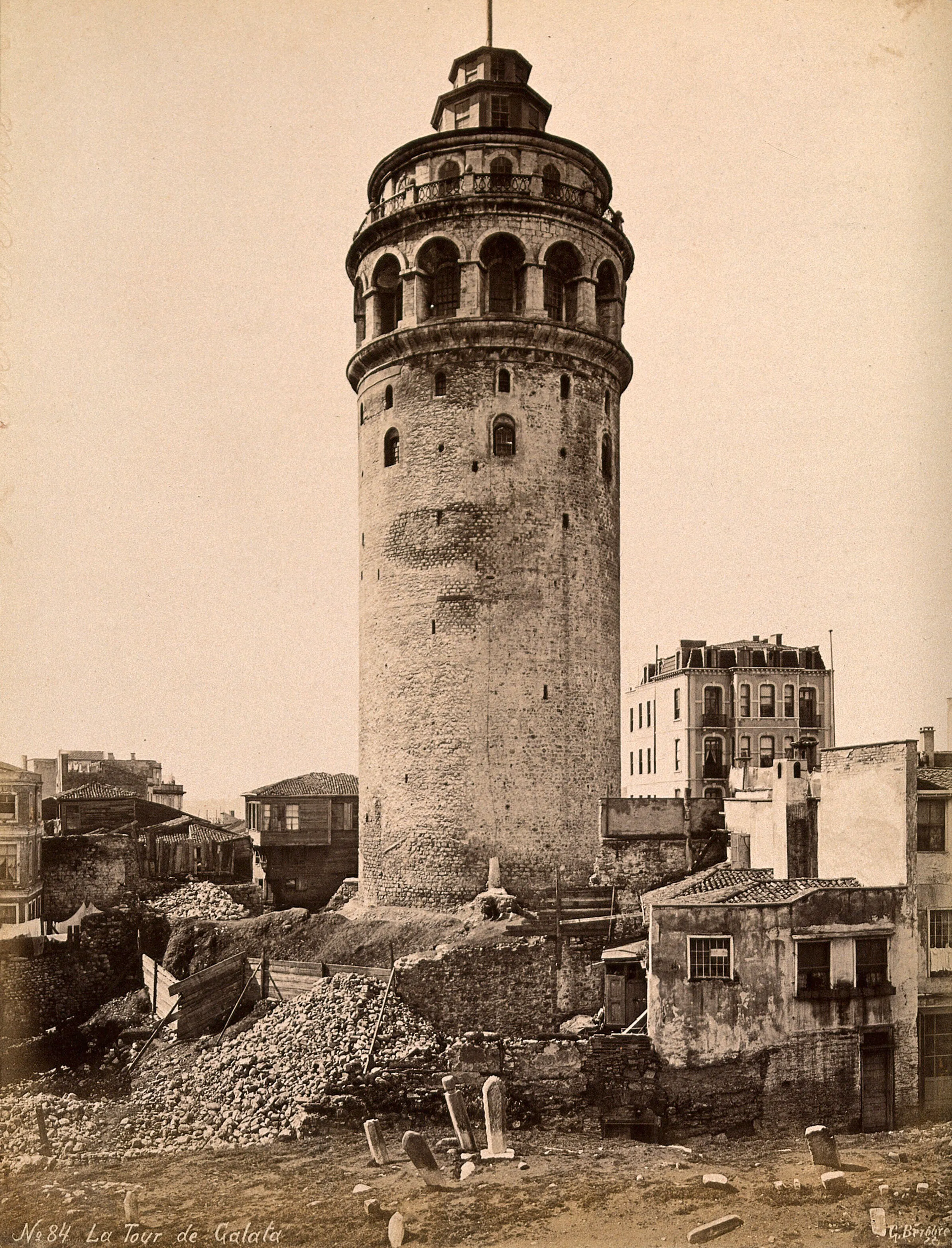 Historic 1910 photo of Galata Tower