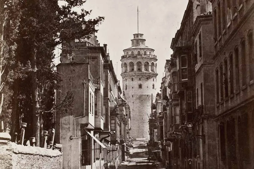Historic 1912 photo of Galata Tower