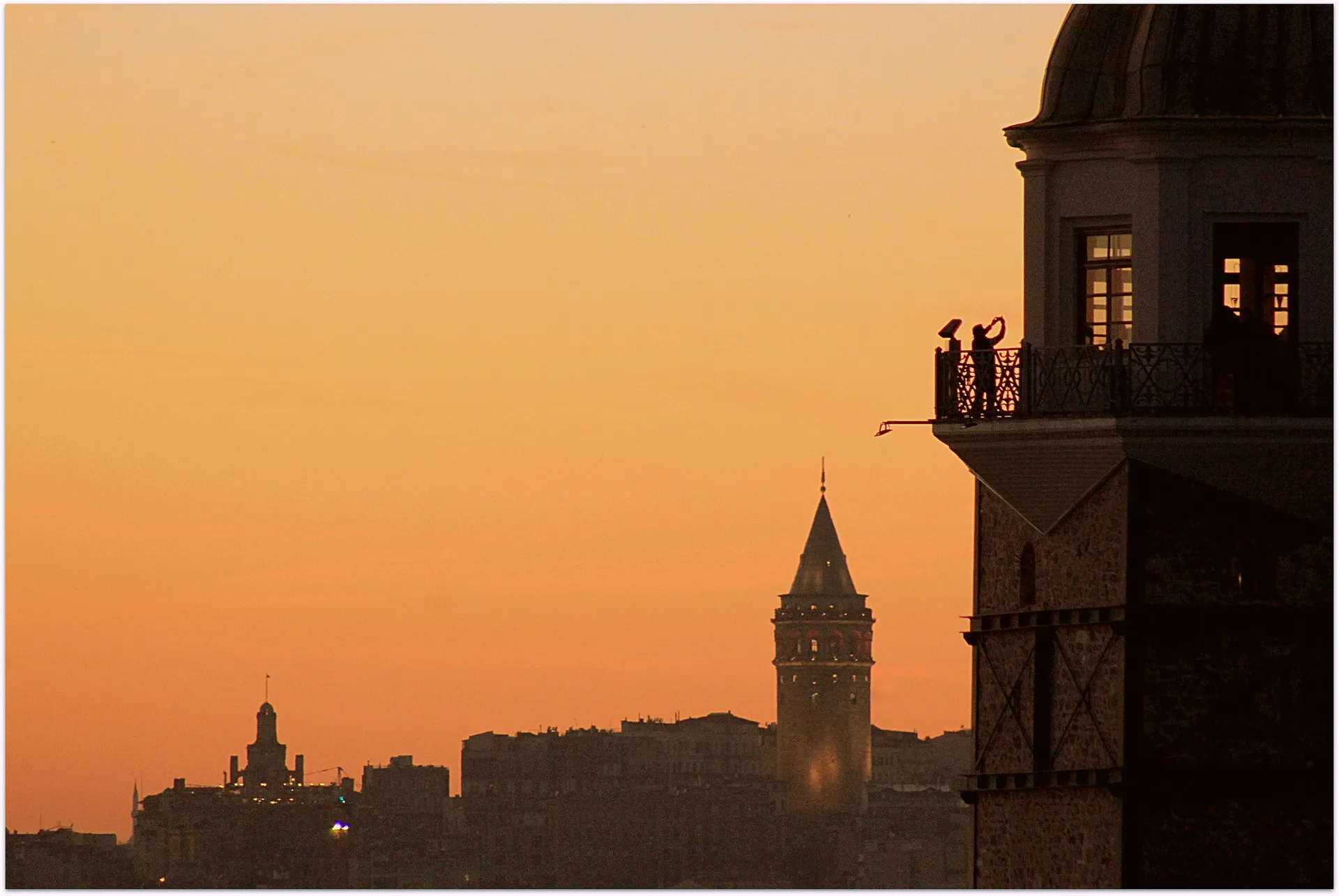 Sunset behind Galata Tower