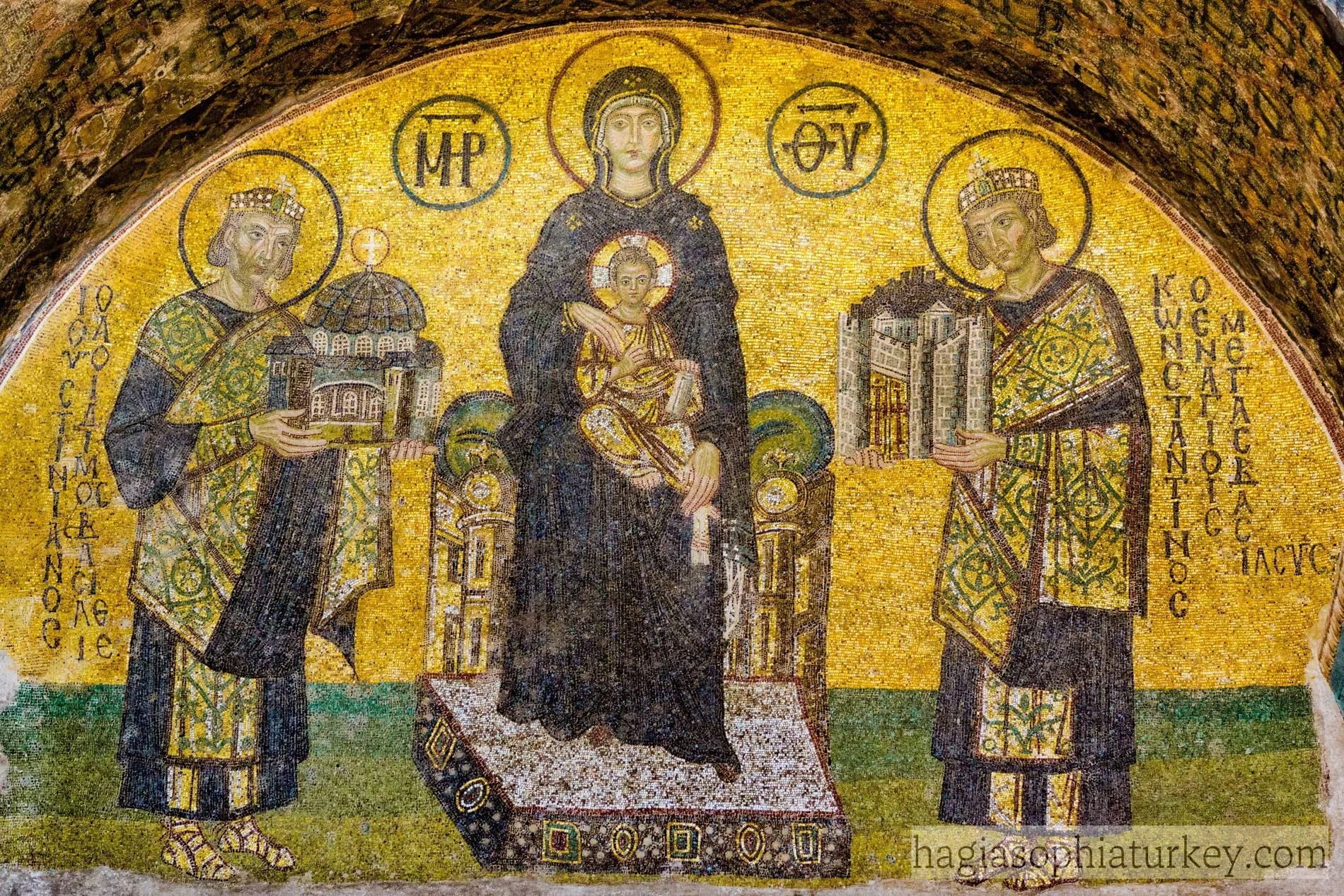 Emperor Justinian I in Mosaic: Founder’s Gift to the Virgin