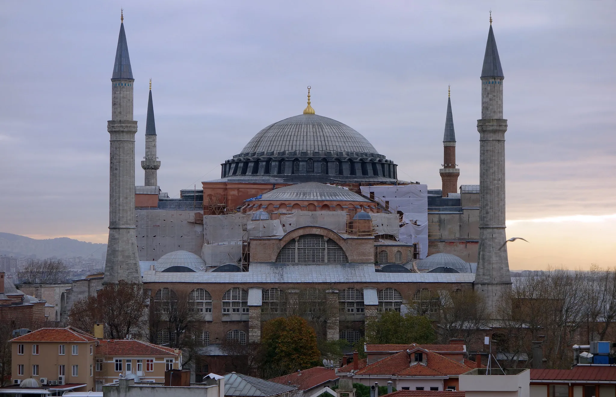 Front view of Hagia Sophia in Istanbul
