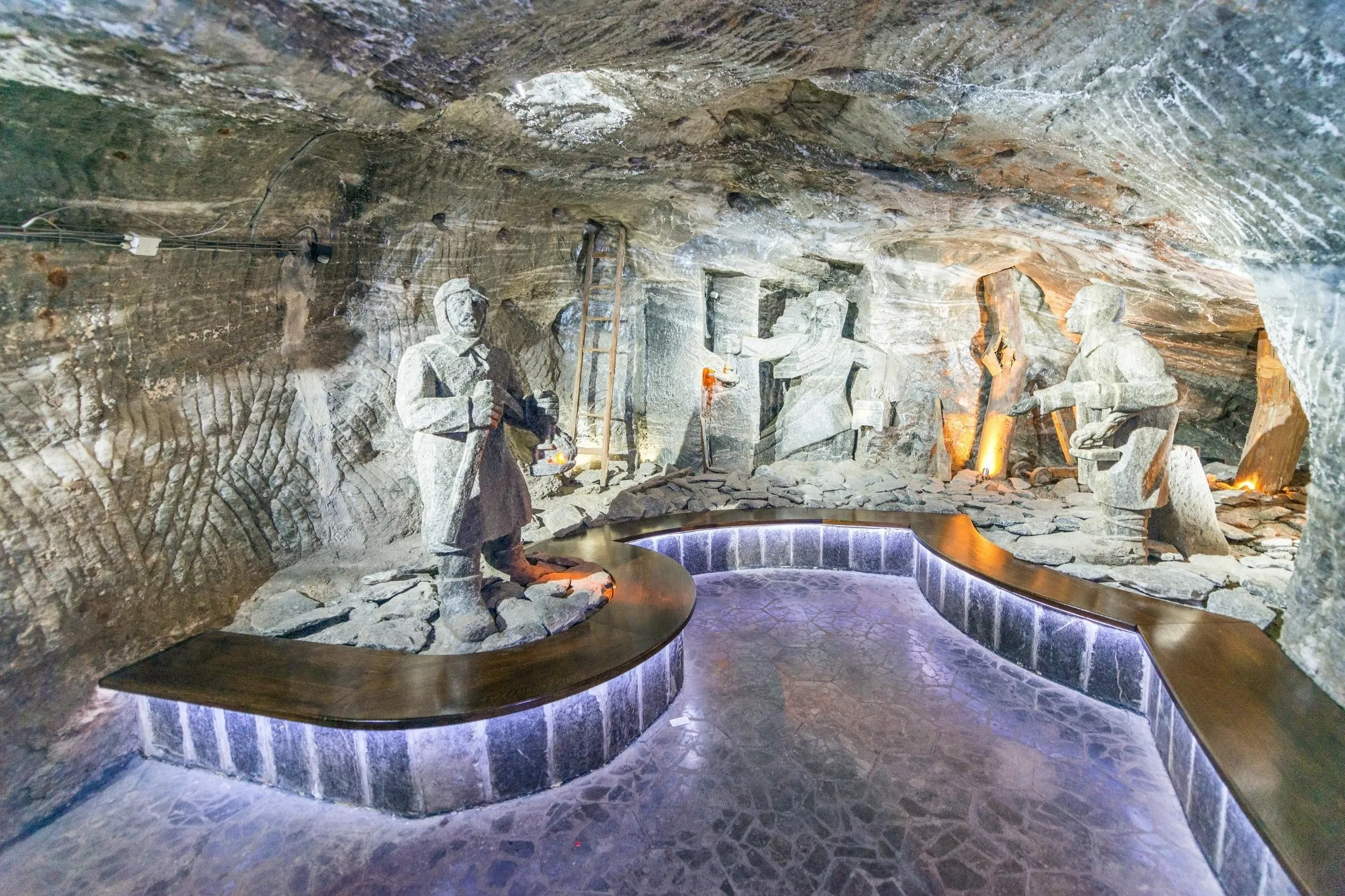 Detailed salt sculpture artwork in the mine