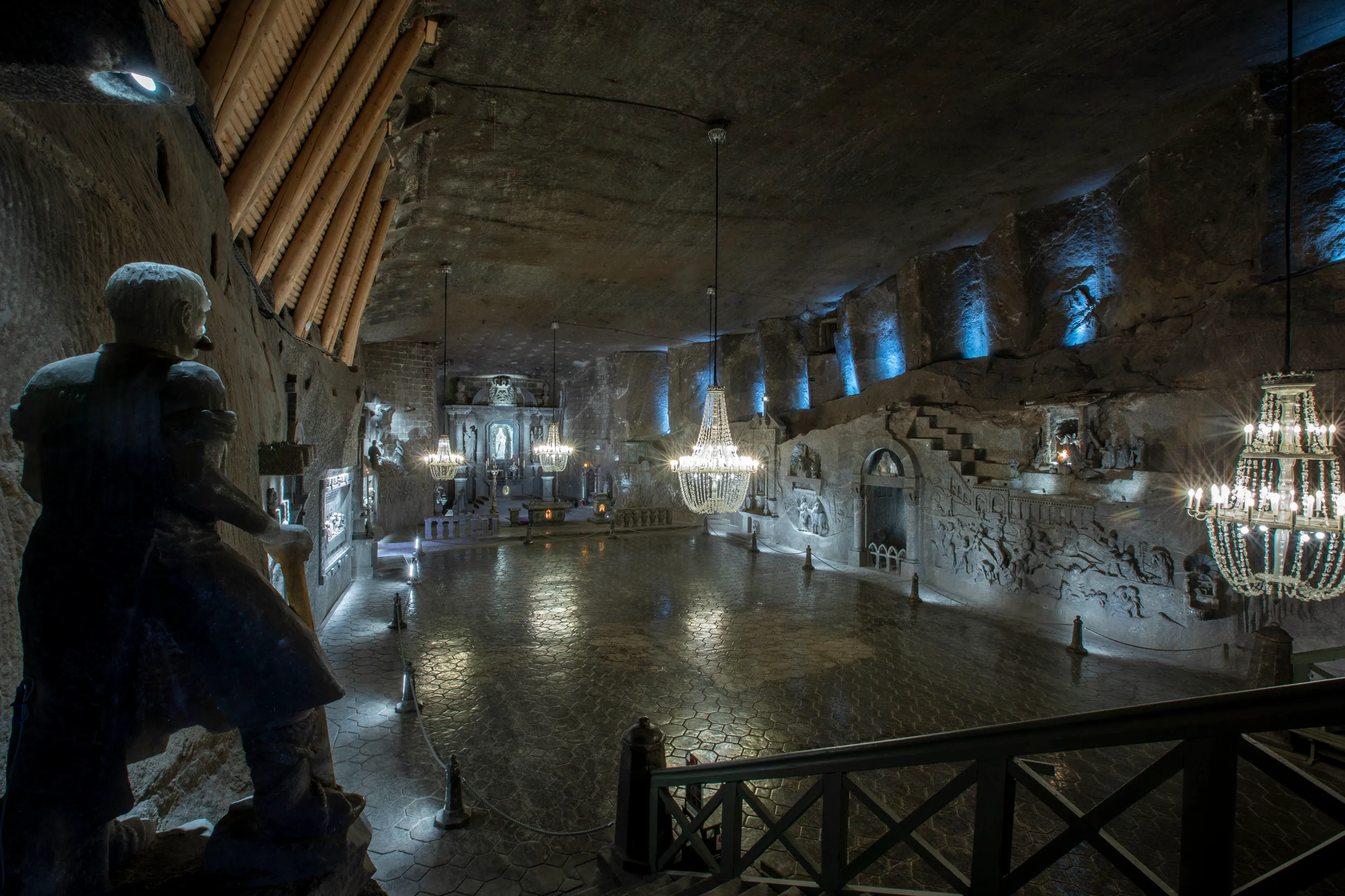 Interior view of St Kinga's Chapel in Wieliczka Salt Mine