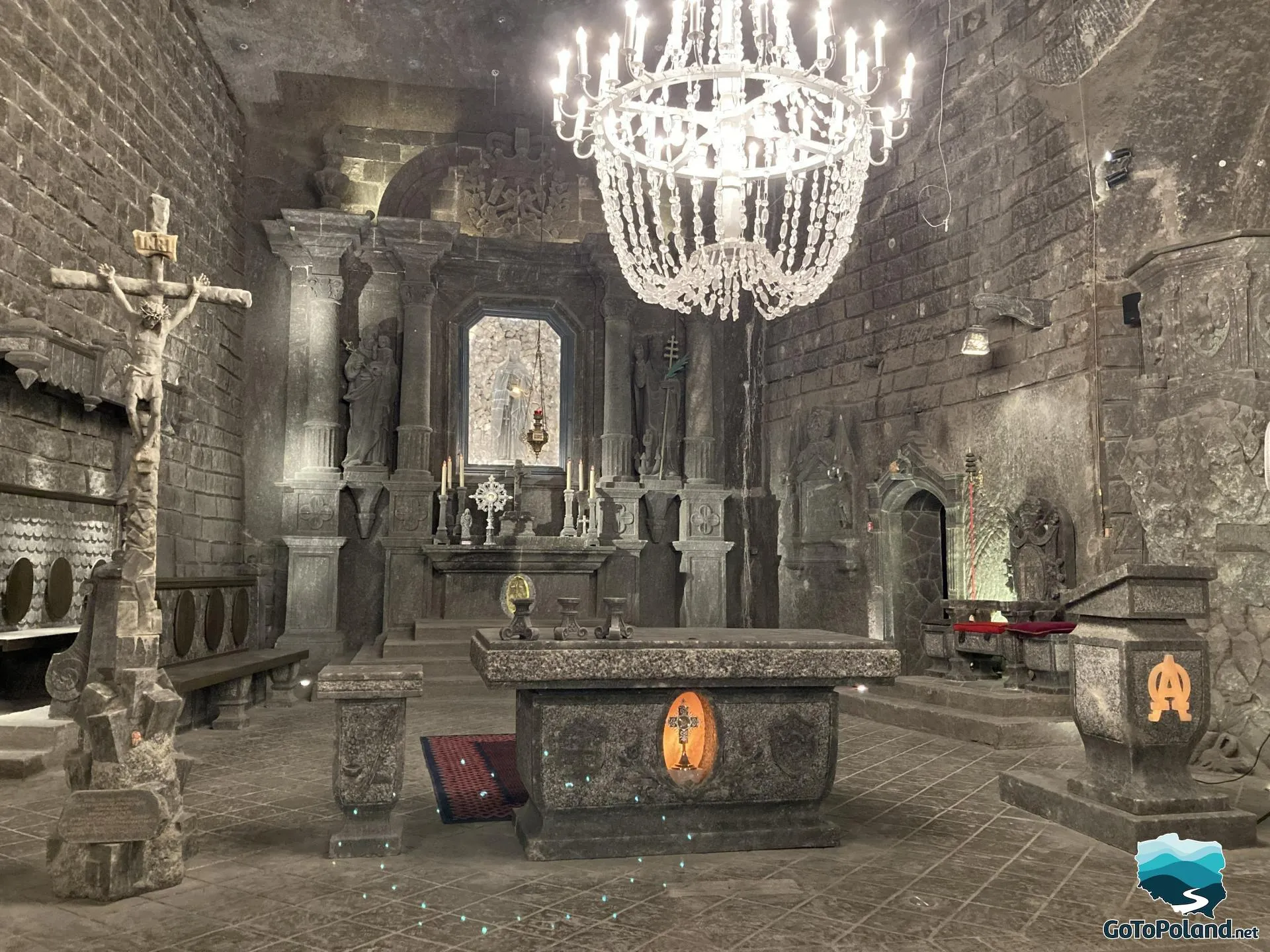 Altar carved from salt in St Kinga's Chapel