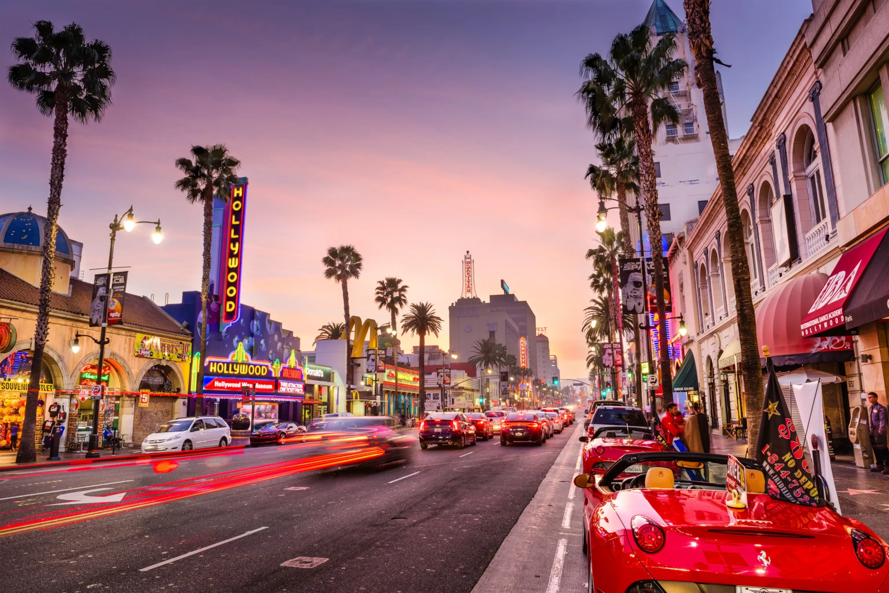 Hollywood Boulevard at dusk