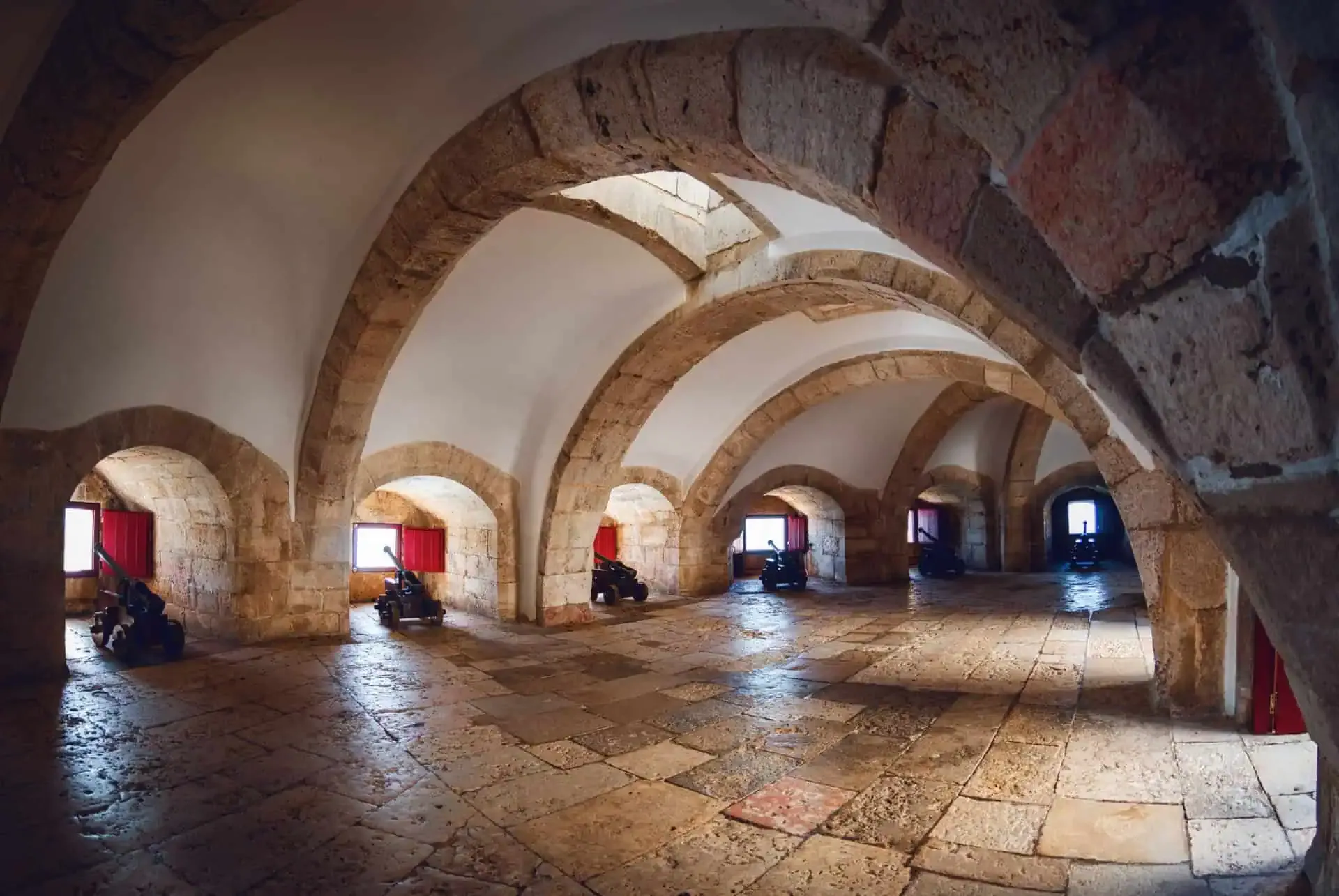 Cannon room inside Belem Tower