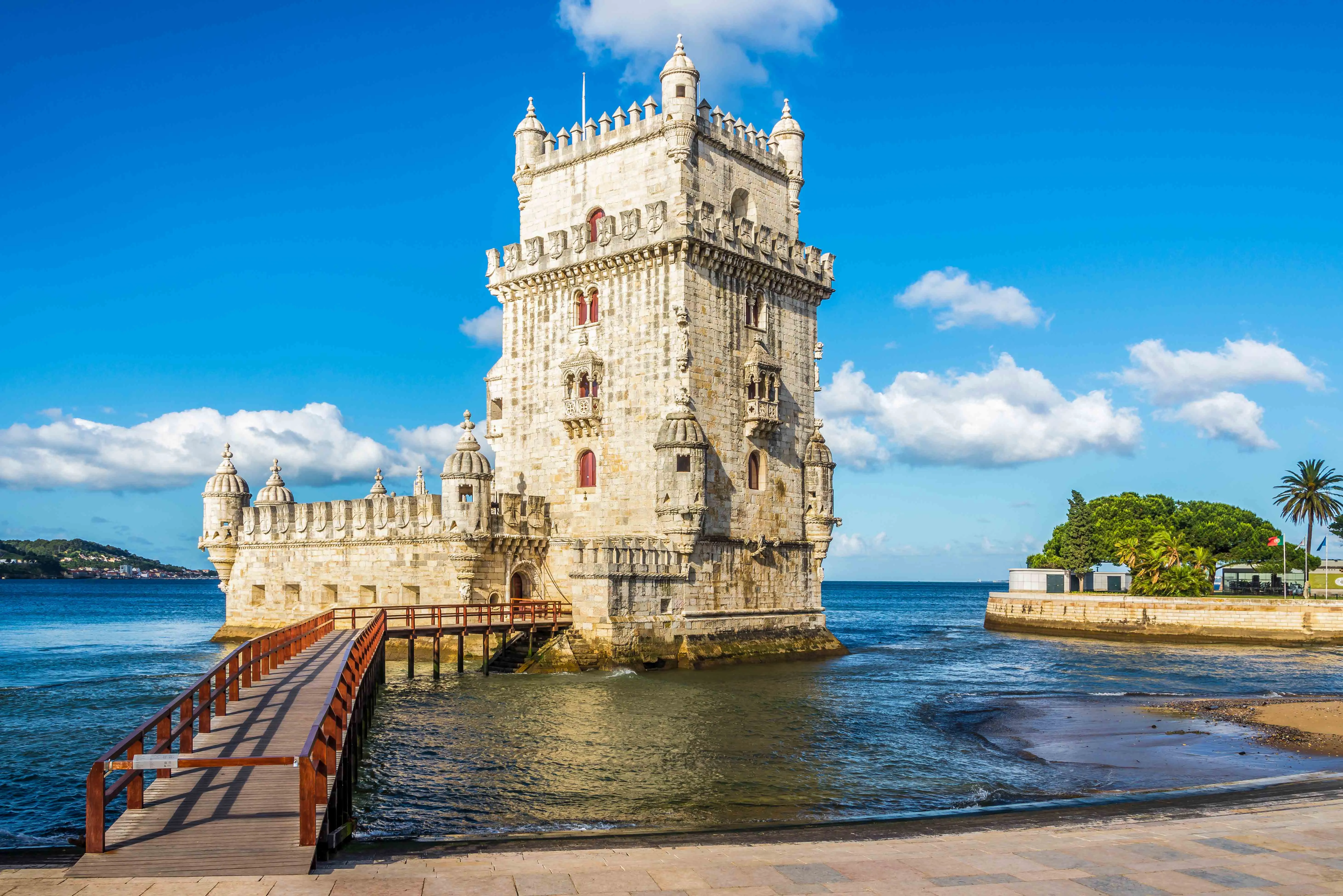 Belem Tower riverside exterior view