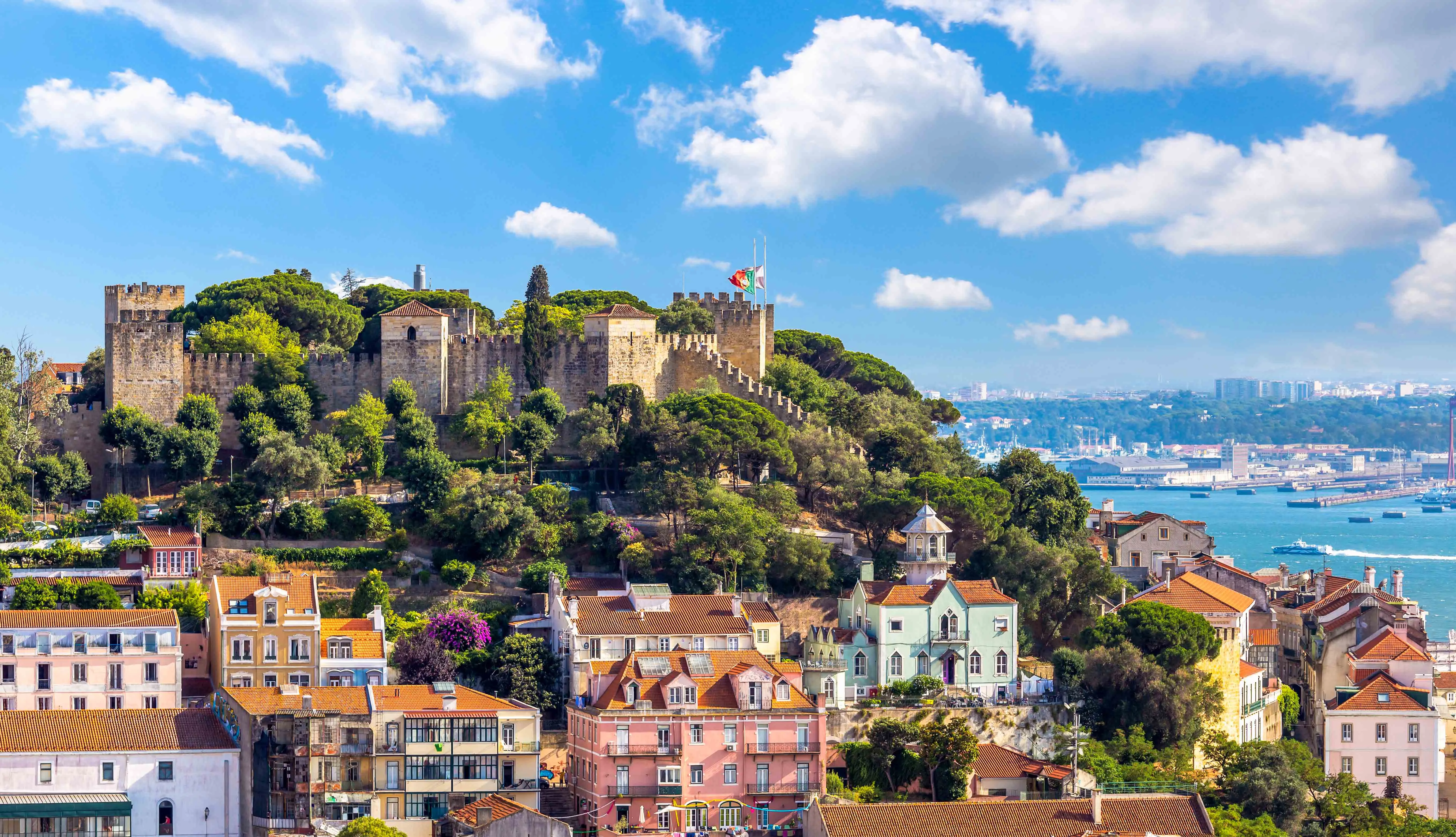 Aerial view of São Jorge Castle and Lisbon