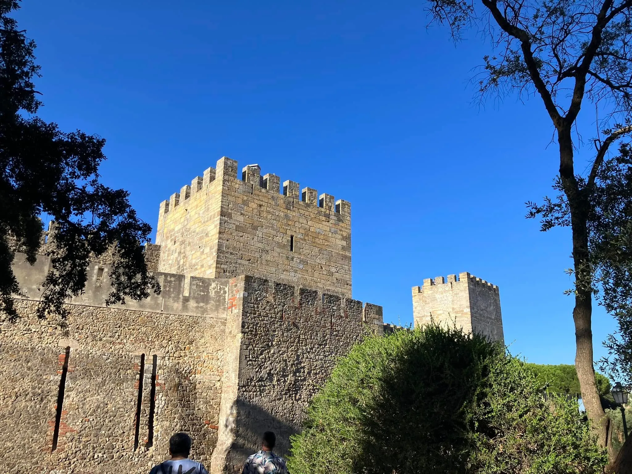 Castle walls seen from the interior courtyard