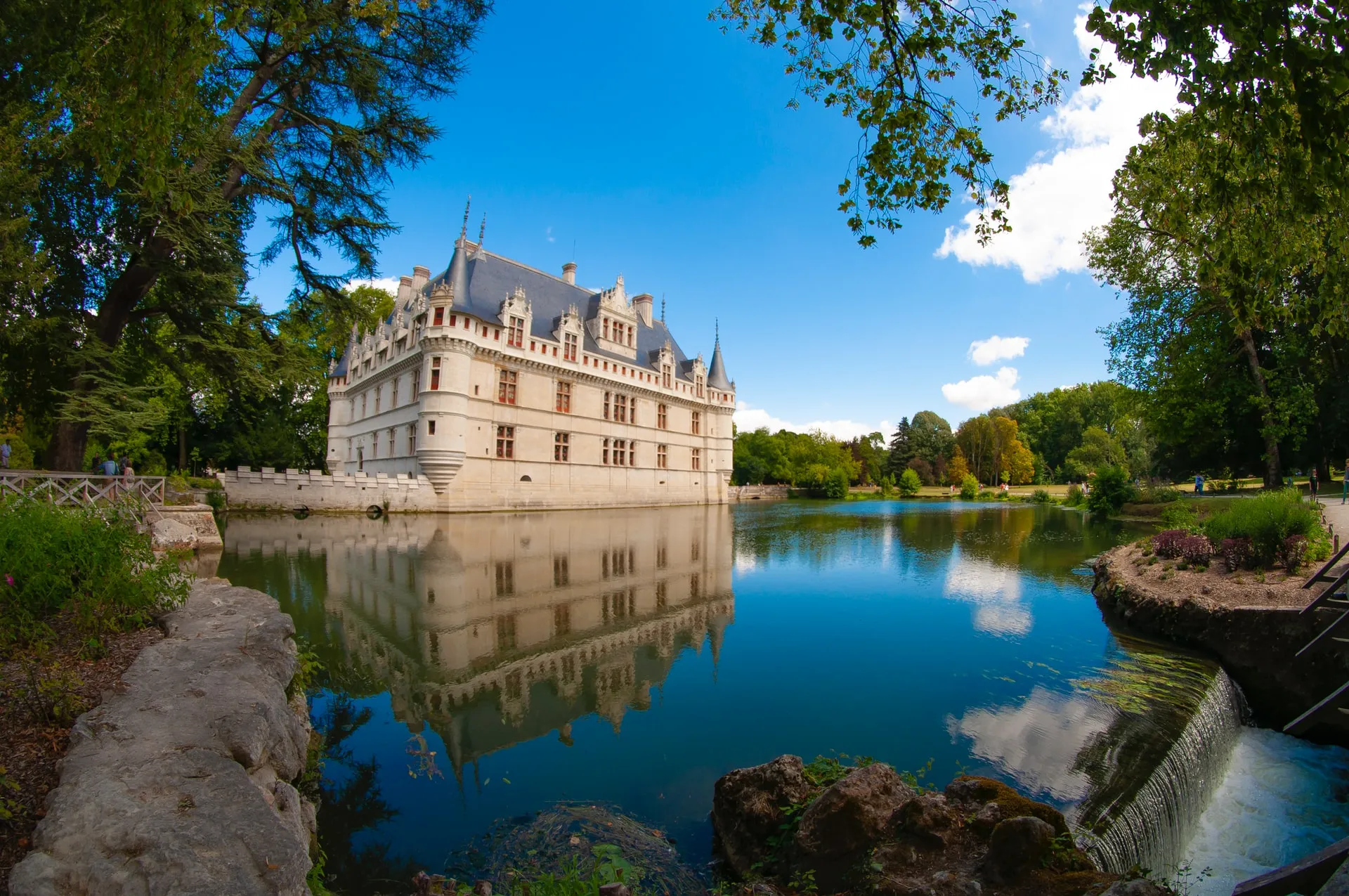 Chateau d'Azay-le-Rideau reflected on the lake