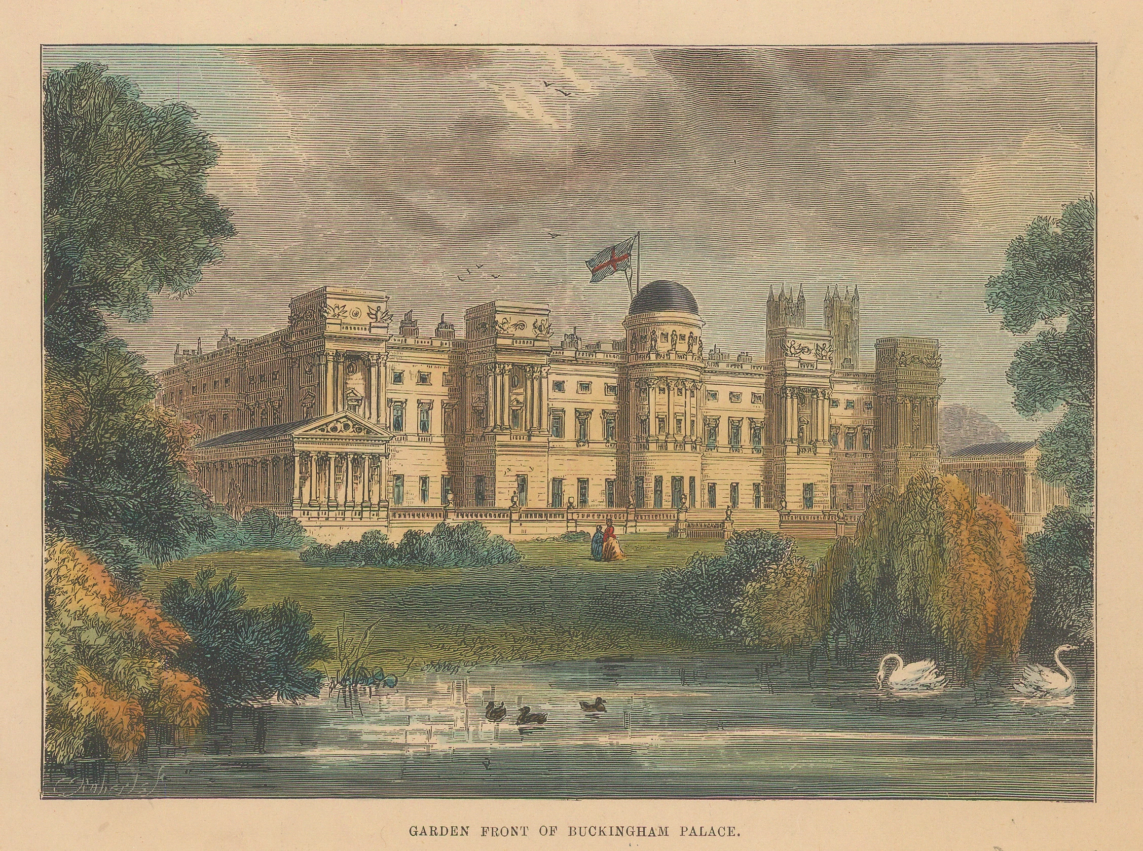 Buckingham Palace historical view circa 1830