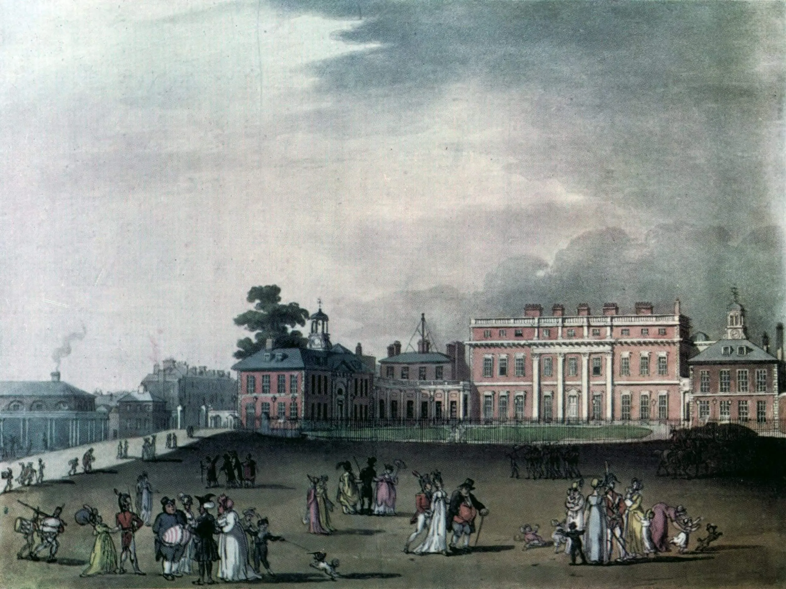 Buckingham Palace historical view circa 1840