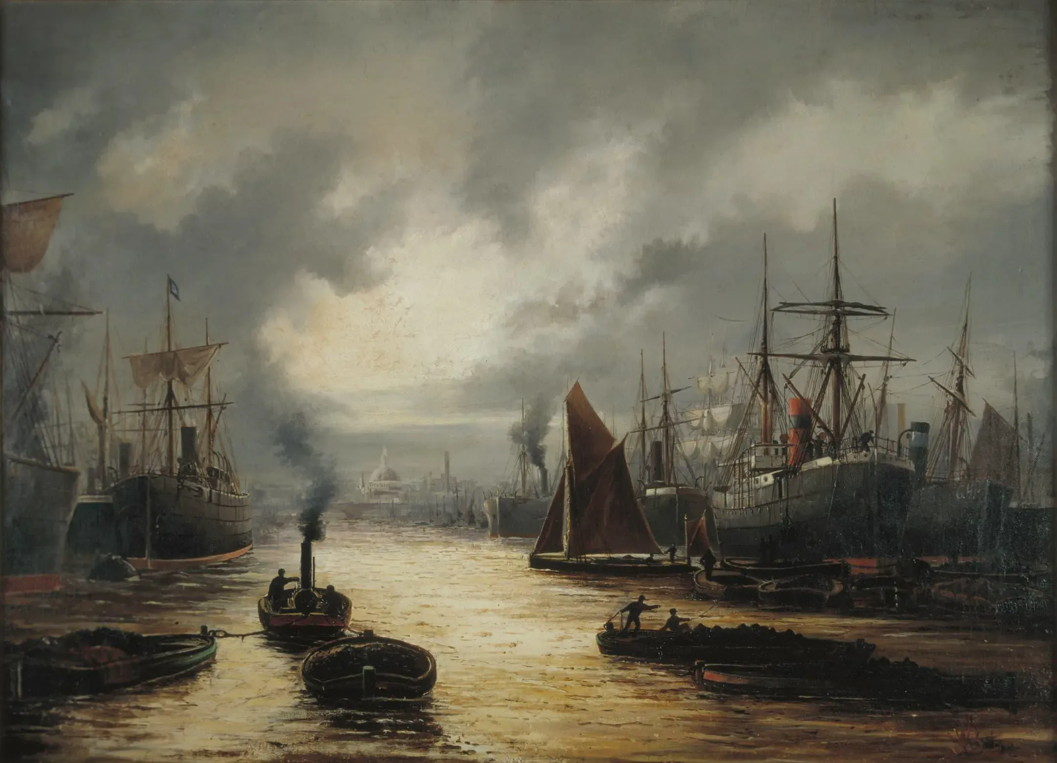Victorian River Thames painting (1820)
