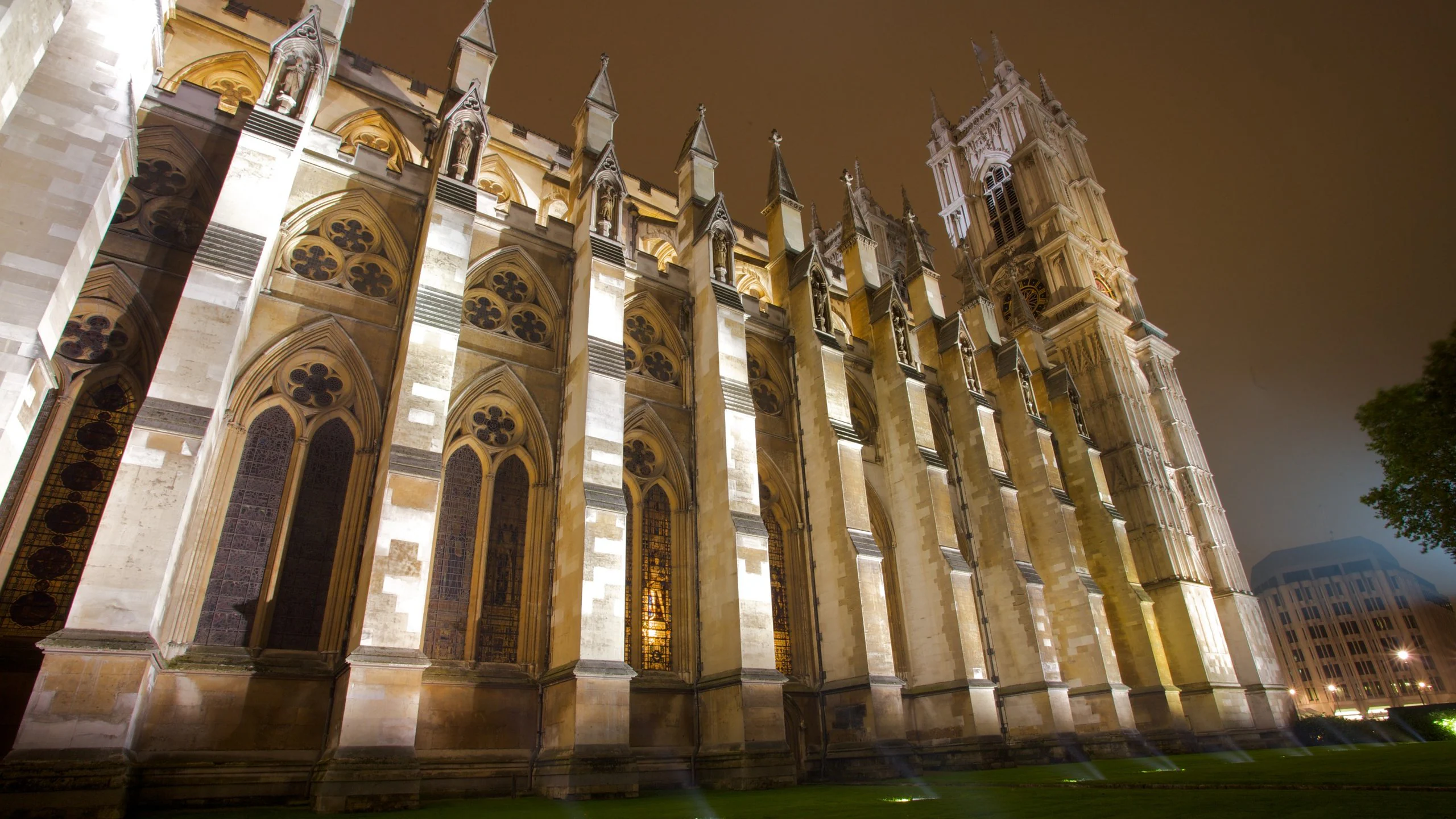Westminster Abbey at night