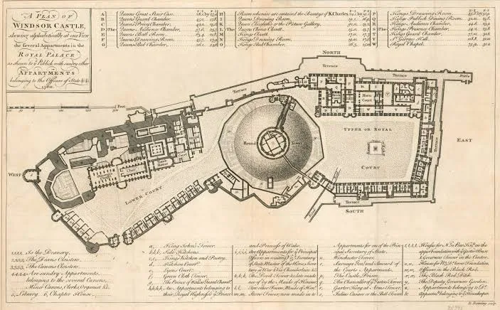 Historic map of Windsor Castle