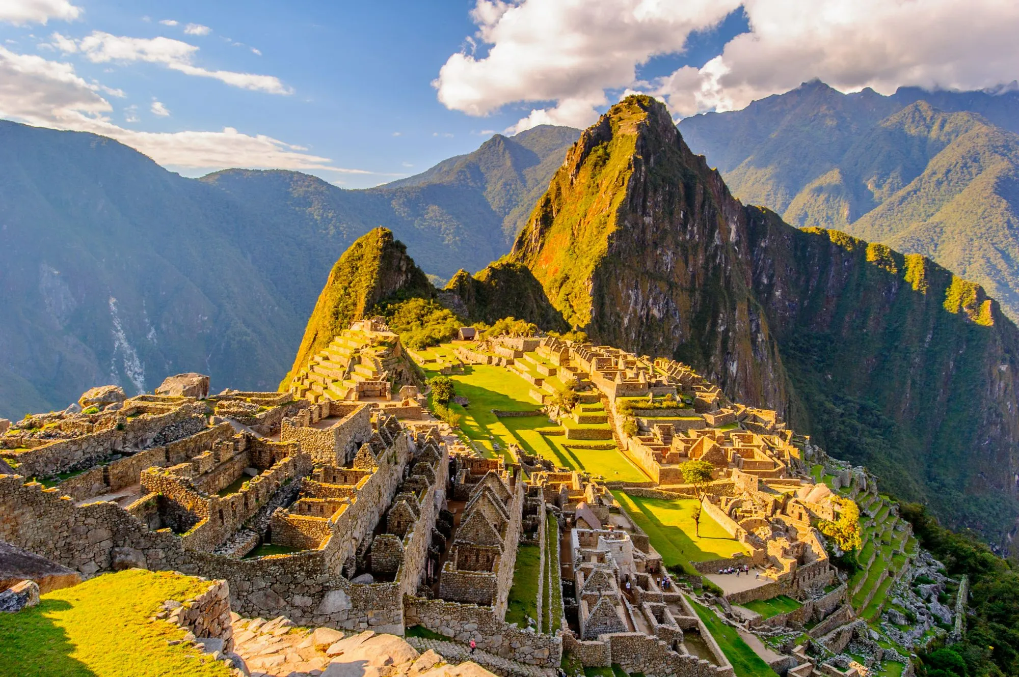 Aerial view of Machu Picchu citadel