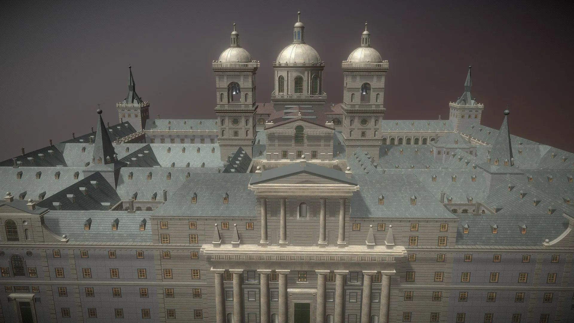 Architectural model and plans of El Escorial