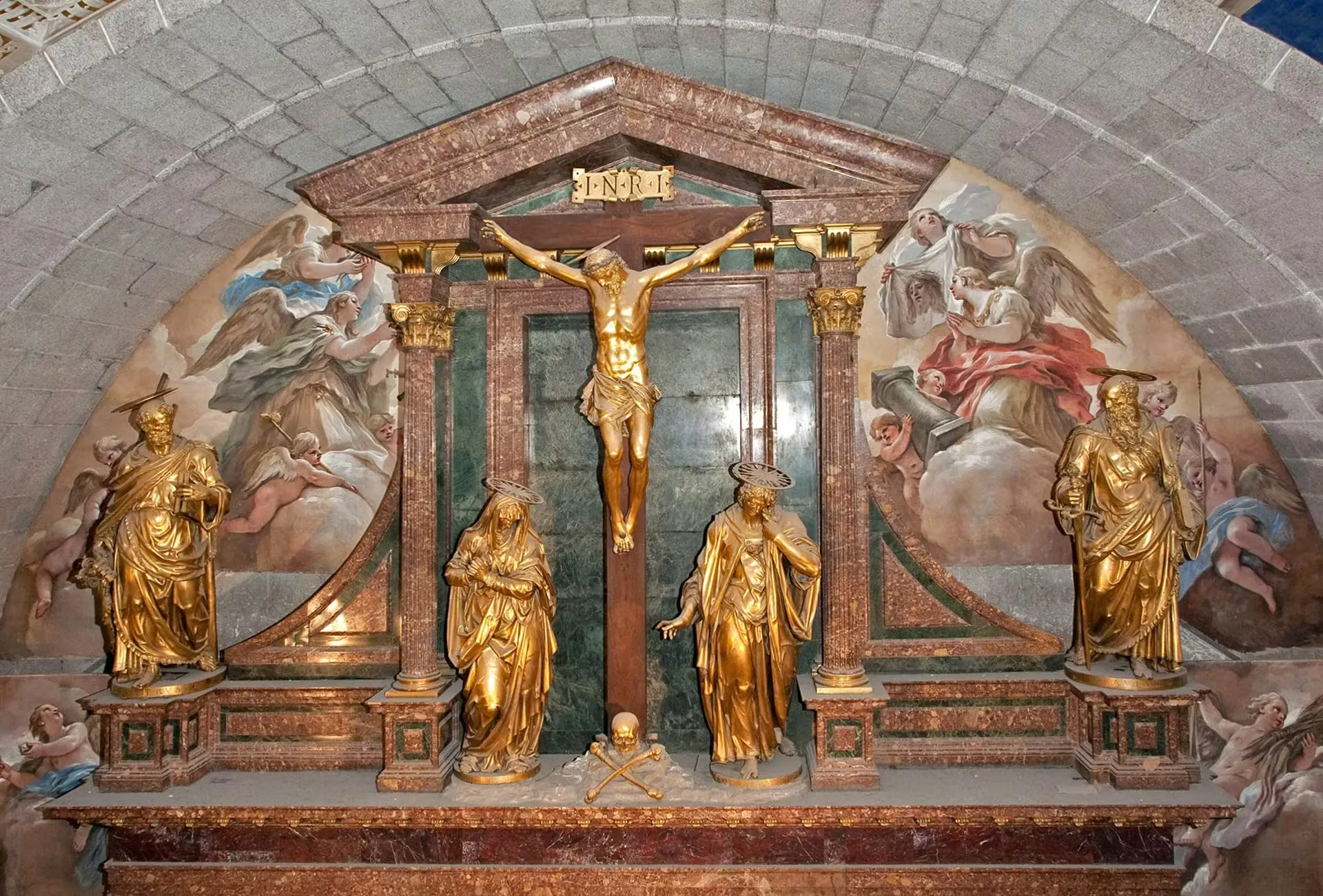 El Escorial basilica altar under soaring dome