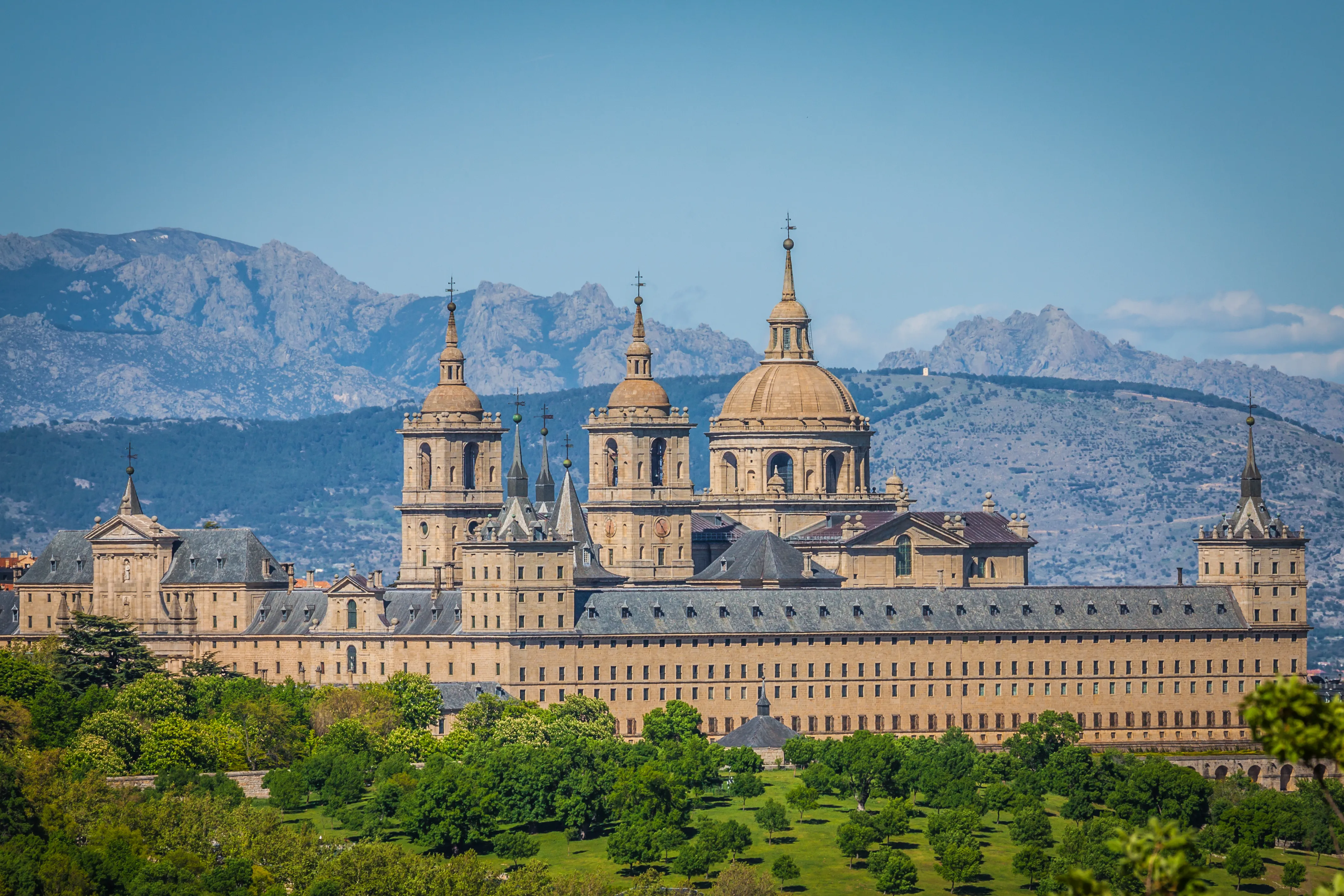 Royal Monastery of El Escorial with Sierra de Guadarrama