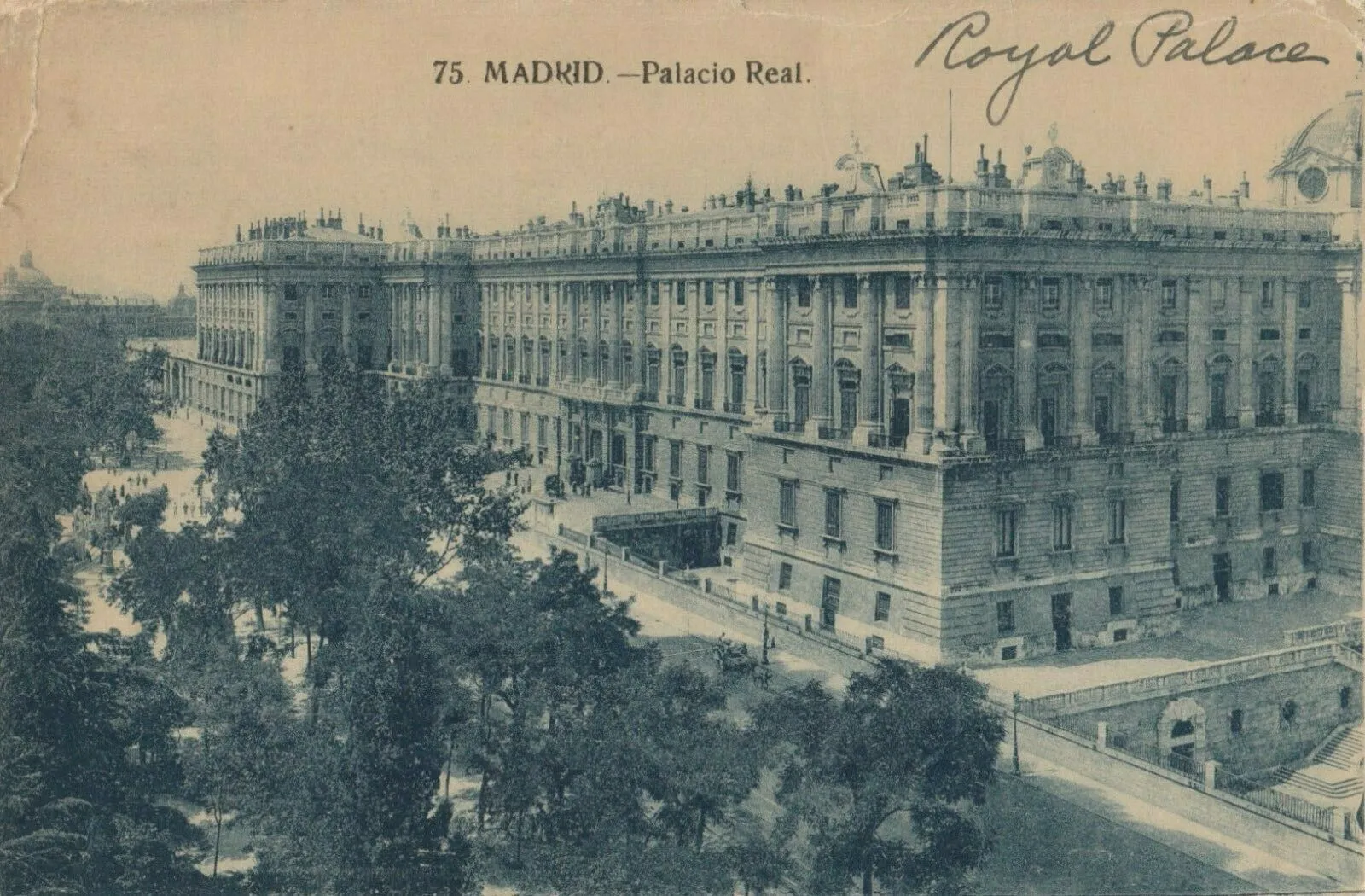 Royal Palace of Madrid view circa 1905