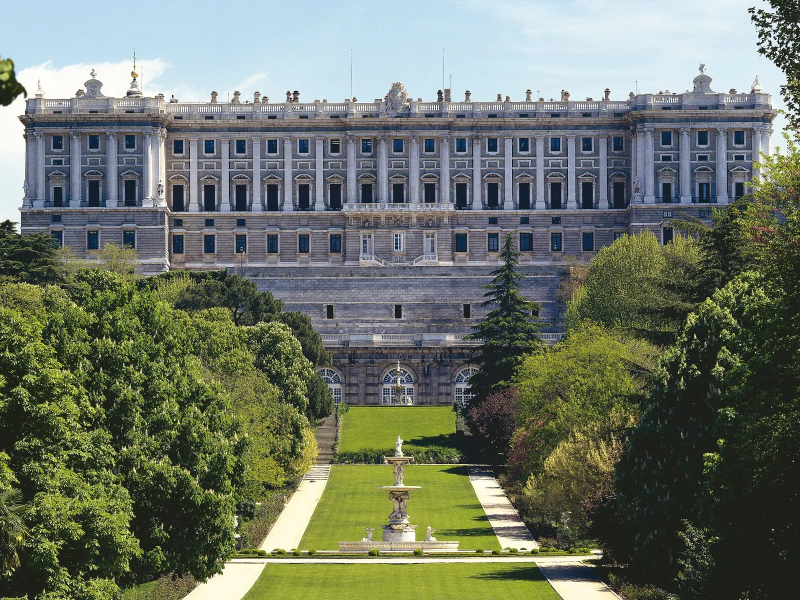 Royal Palace gardens in Madrid