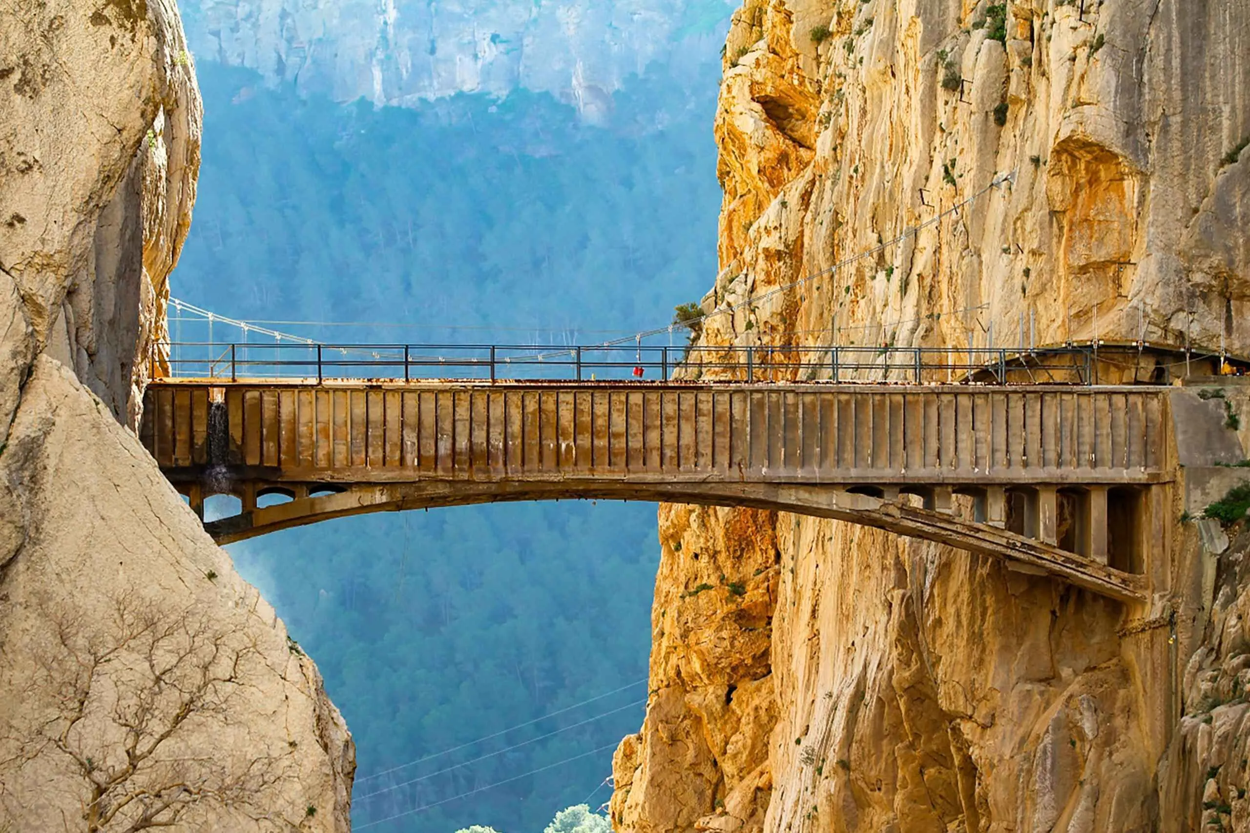 Suspension bridge along Caminito del Rey route