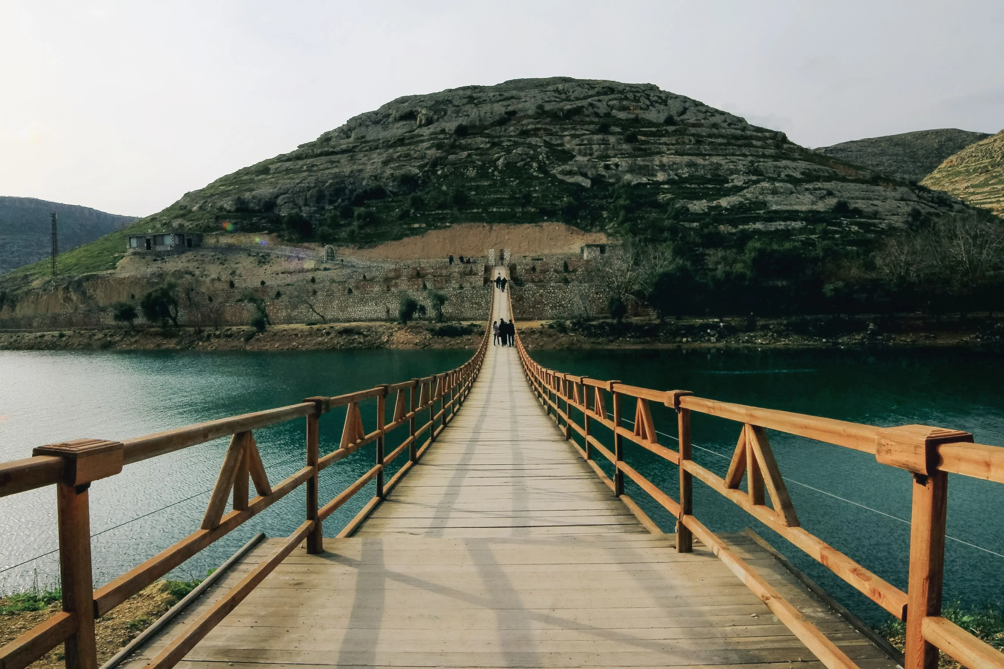 Bridge over lake near the Guadalhorce dam