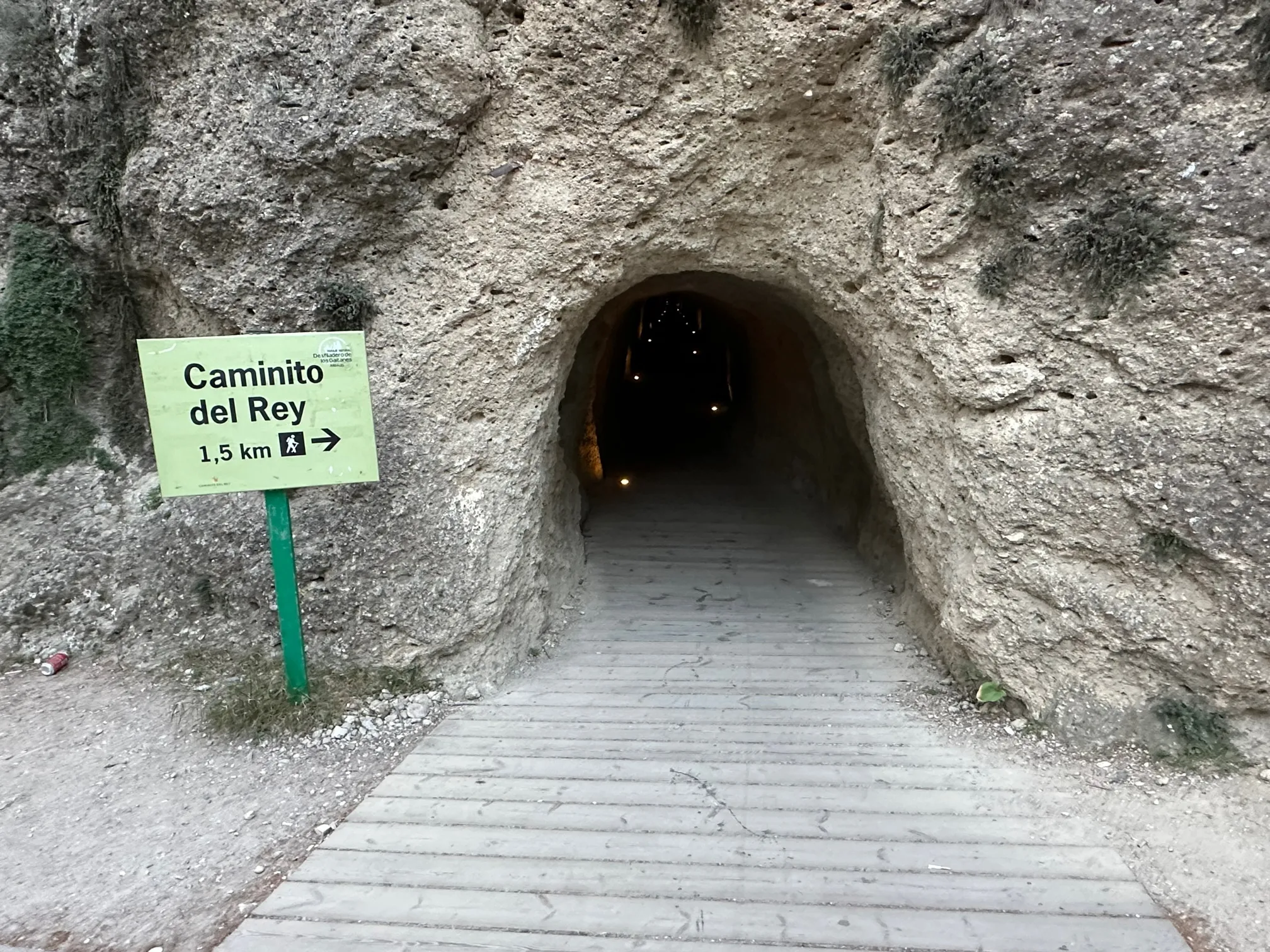 Tunnel entrance at Caminito del Rey
