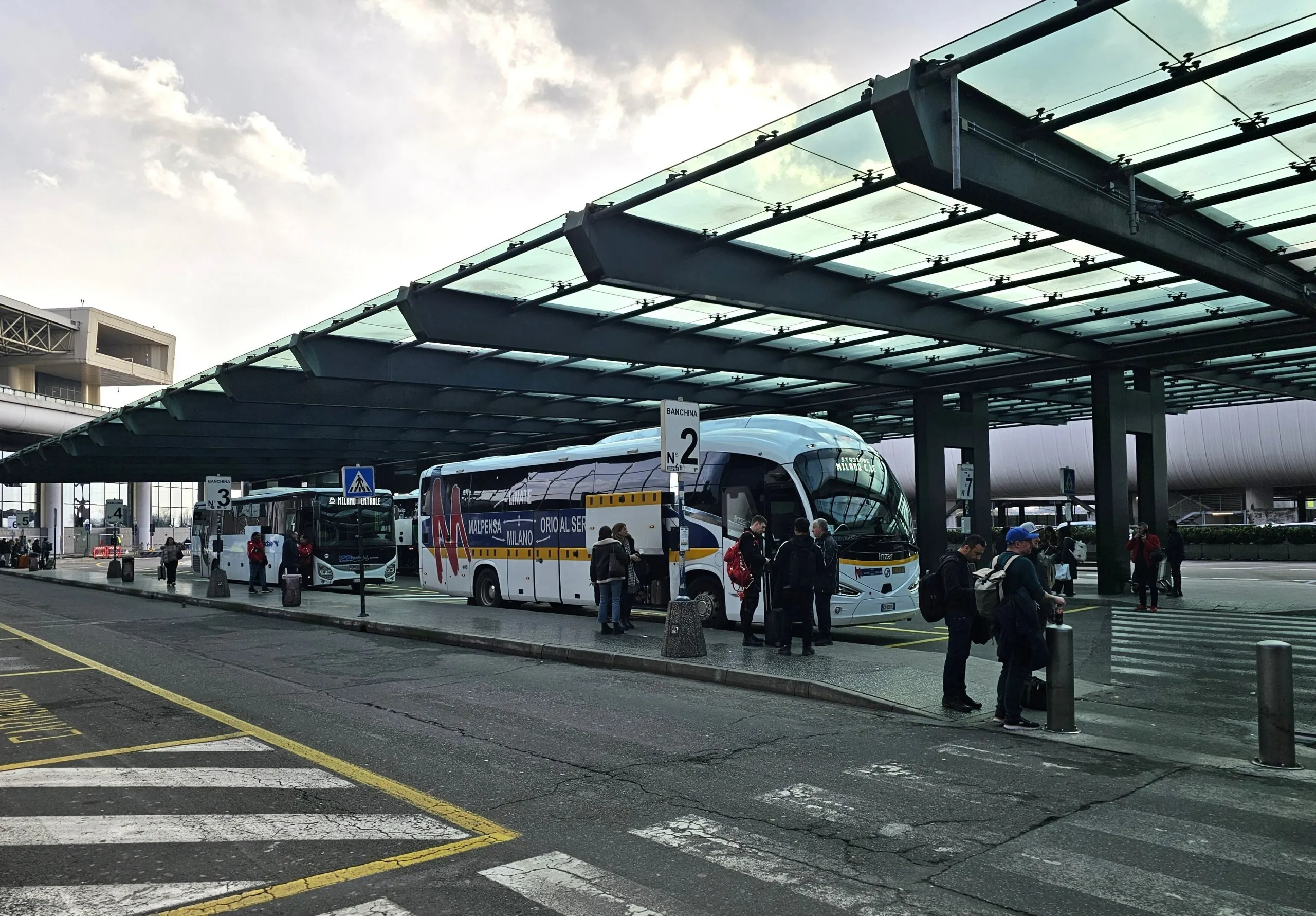 Bus station area for airport transfers